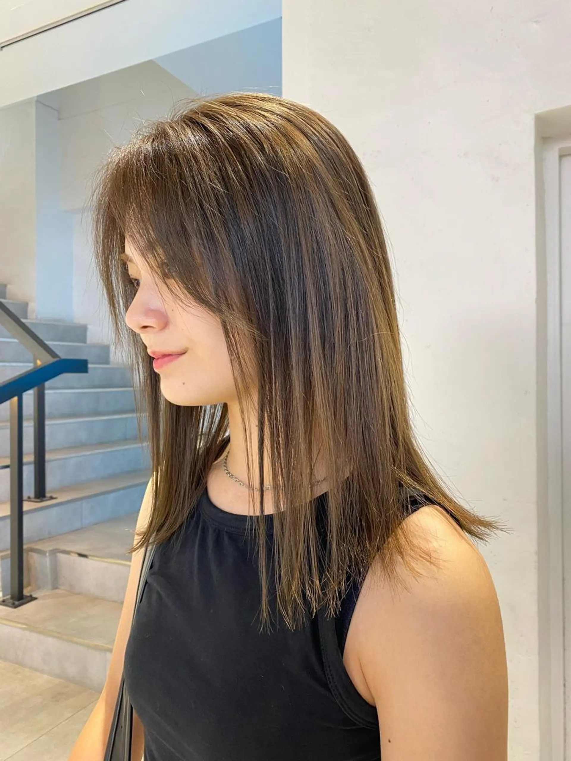 ミディアム ヘアカラー レイヤーカット カノン🩷のヘアスタイル