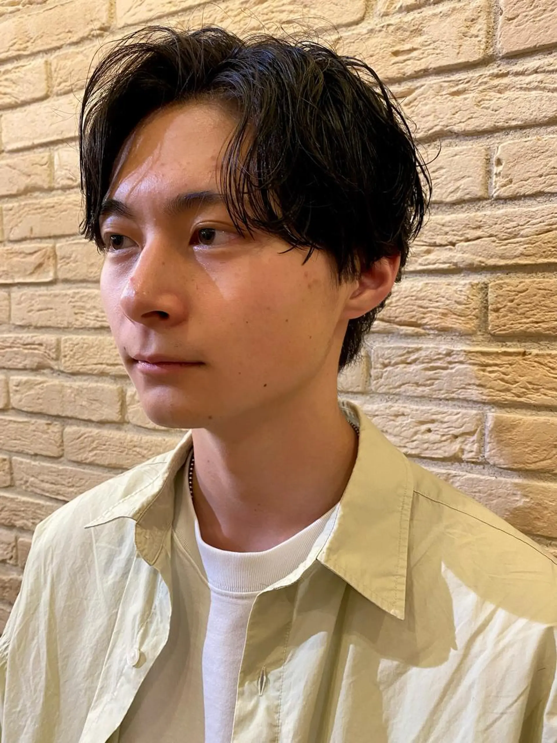 メンズ センターパート マッシュ メンズパーマ いしだ りょうのヘアスタイル