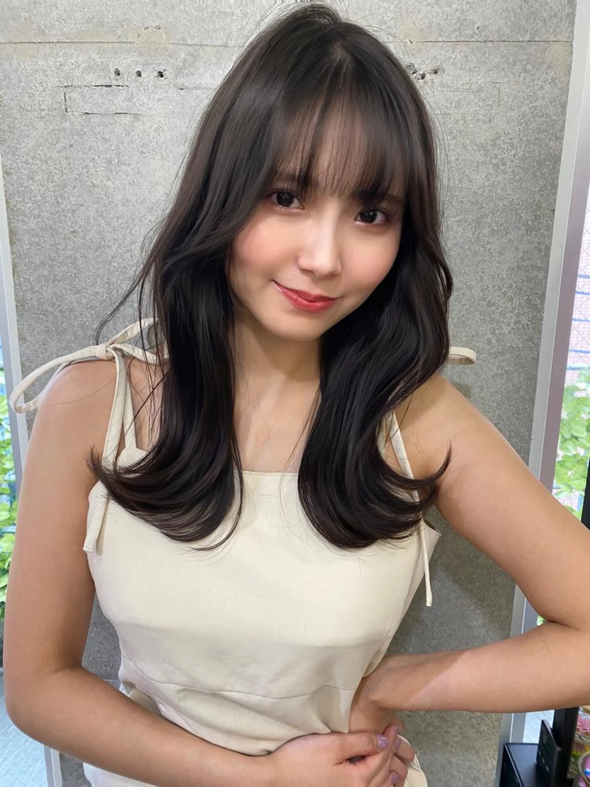 セミロング ボブ くびれヘア エギョモリ タンバルモリ 韓国風ヘア カット ヘアカラー トリートメント 大人可愛いヘア 大田のヘアスタイル