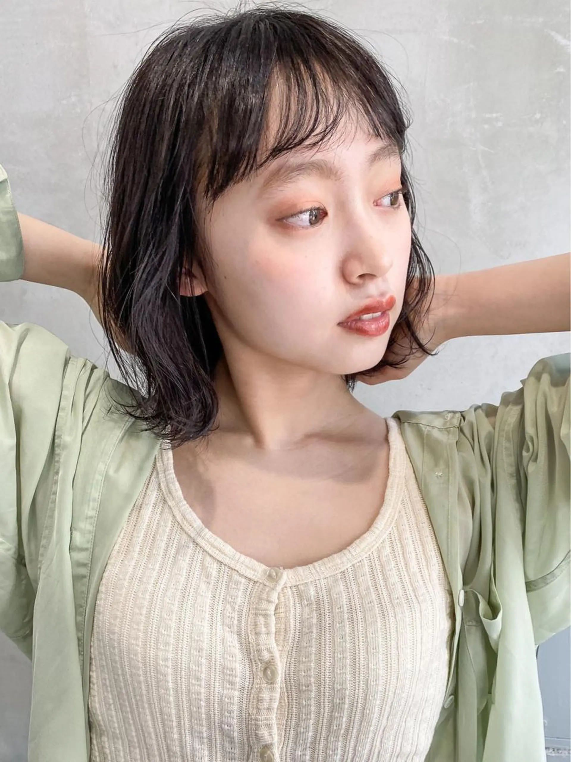 ミディアム カラー パーマ ヘアアレンジ メンズ キッズ ネイル マツエク・マツパ ボブ 外ハネヘア ニュアンスネイル ニュアンスパーマ 韓国ヘア🫧 KAZUTOのヘアスタイル