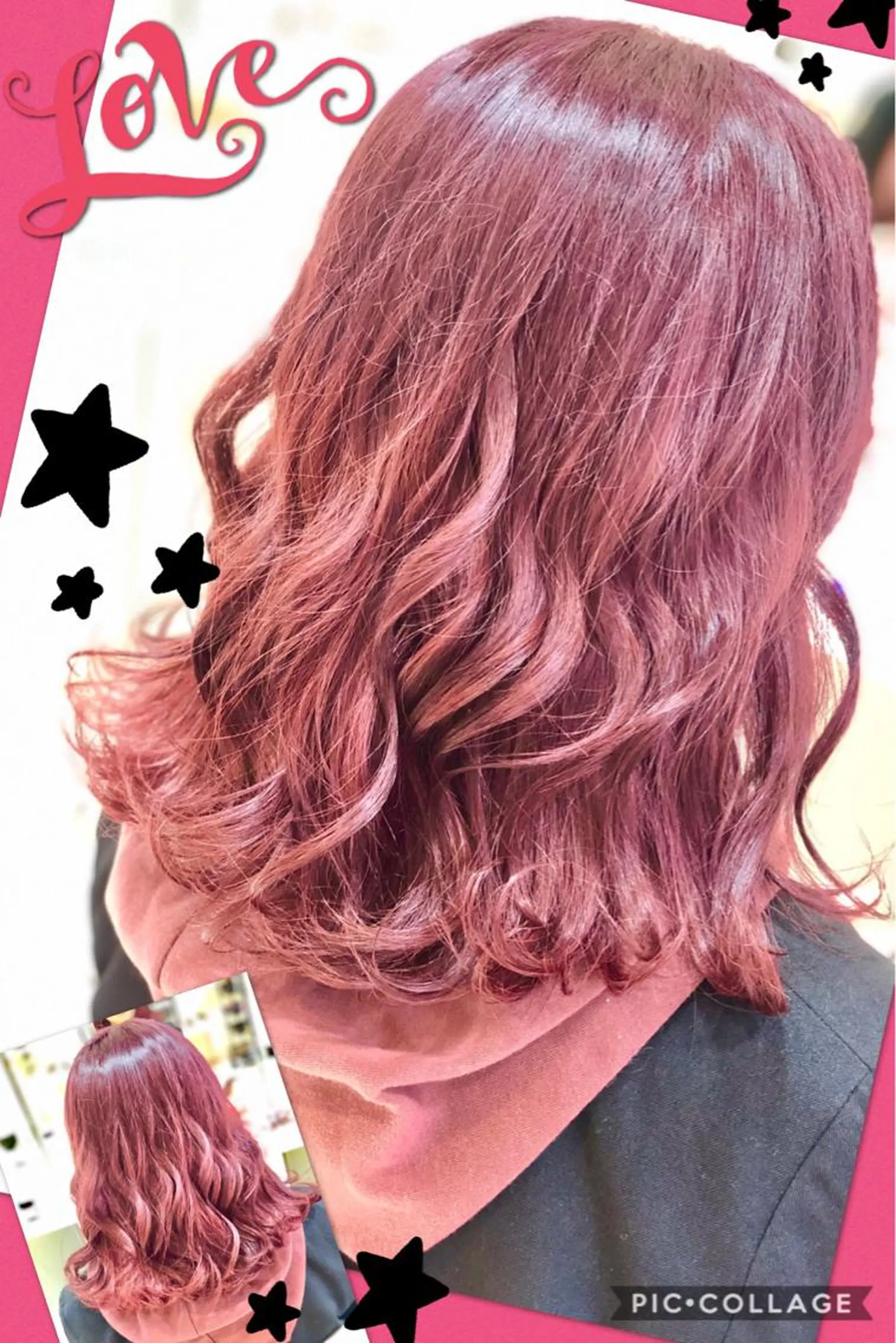 ミディアム カラー ヘアアレンジ ブリーチ ケアブリーチ イルミナカラー ピンクカラー 永島 桜のヘアスタイル