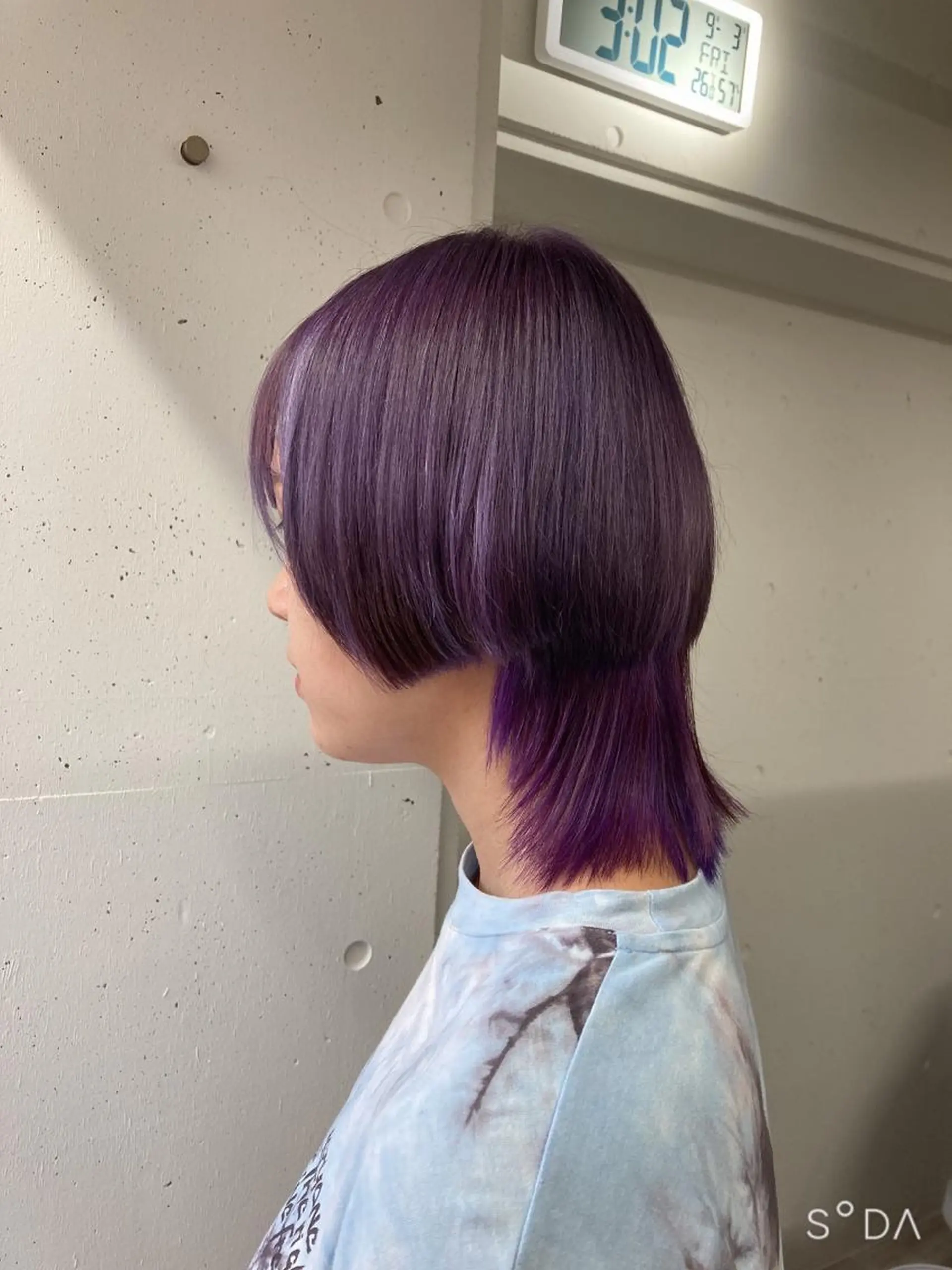 ショート カラー パープルカラー ウルフカット カット ヘアカラー ミルミー美容室所属・🦄💒💓齎藤 七海子🦄💒💓のマツエク・マツパデザイン