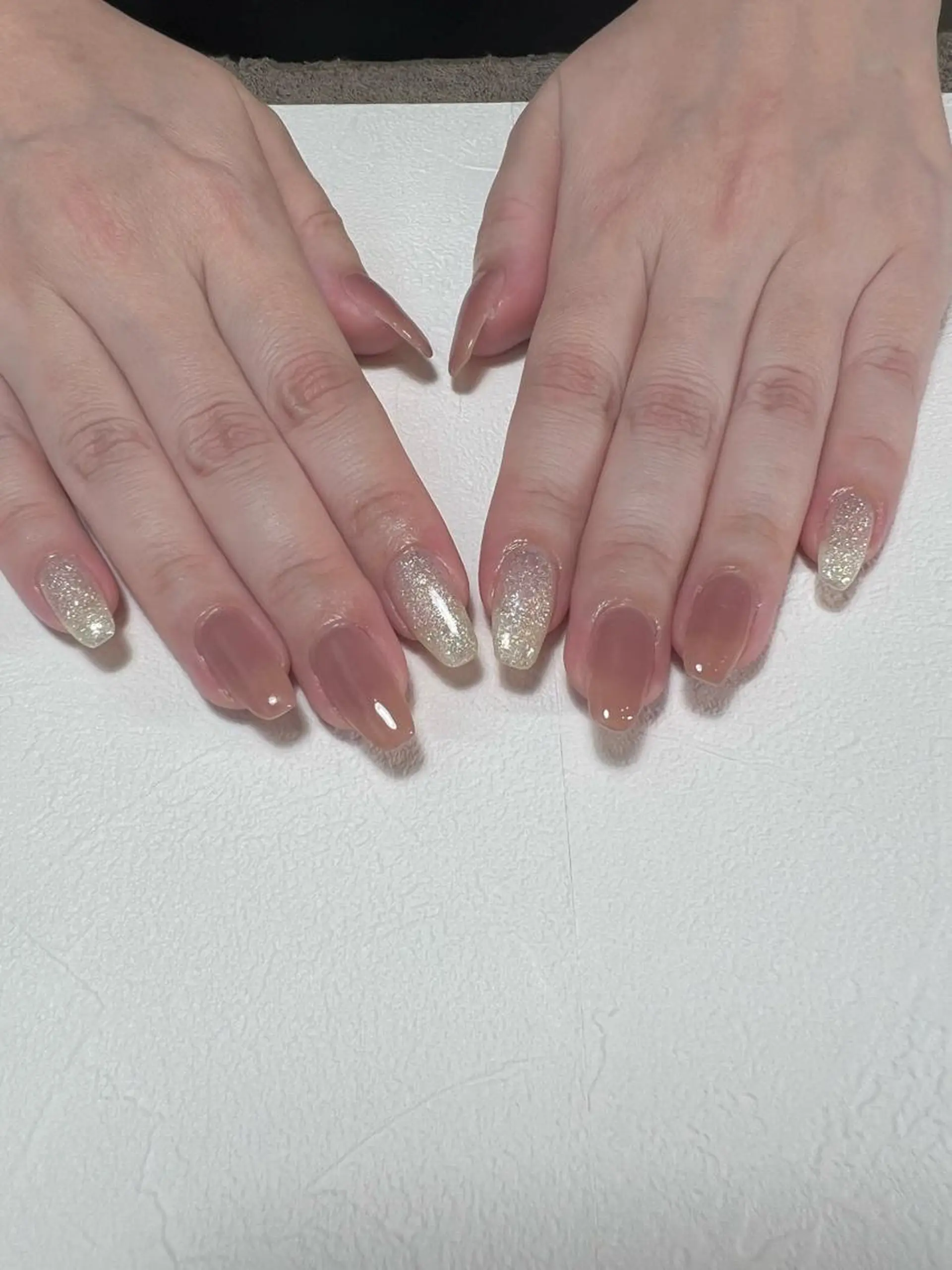 ネイル ラメ(グリッター) ワンカラーネイル ピンク nail salon y＋のネイルデザイン