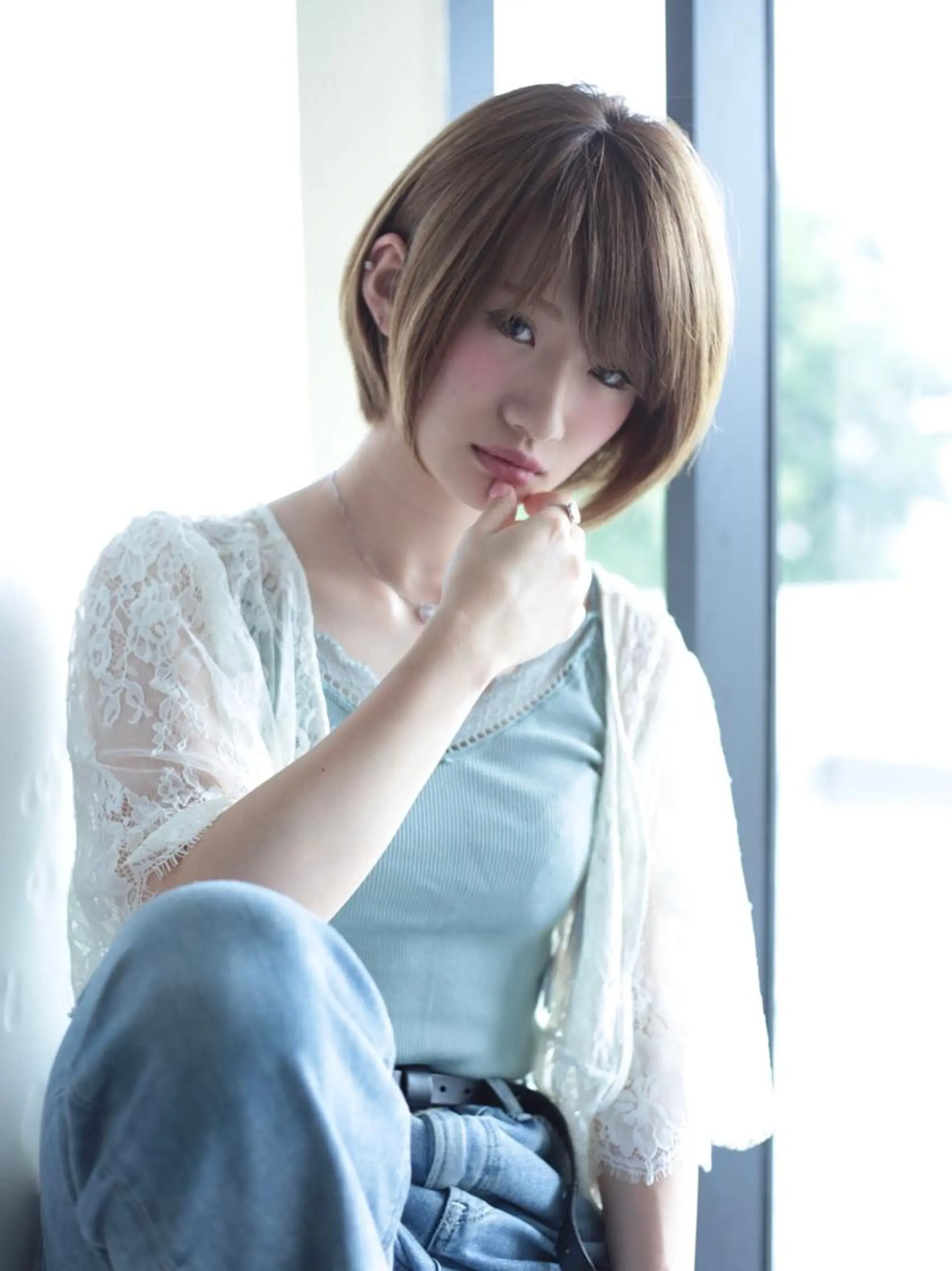 ミディアム 松島 涼花のヘアスタイル