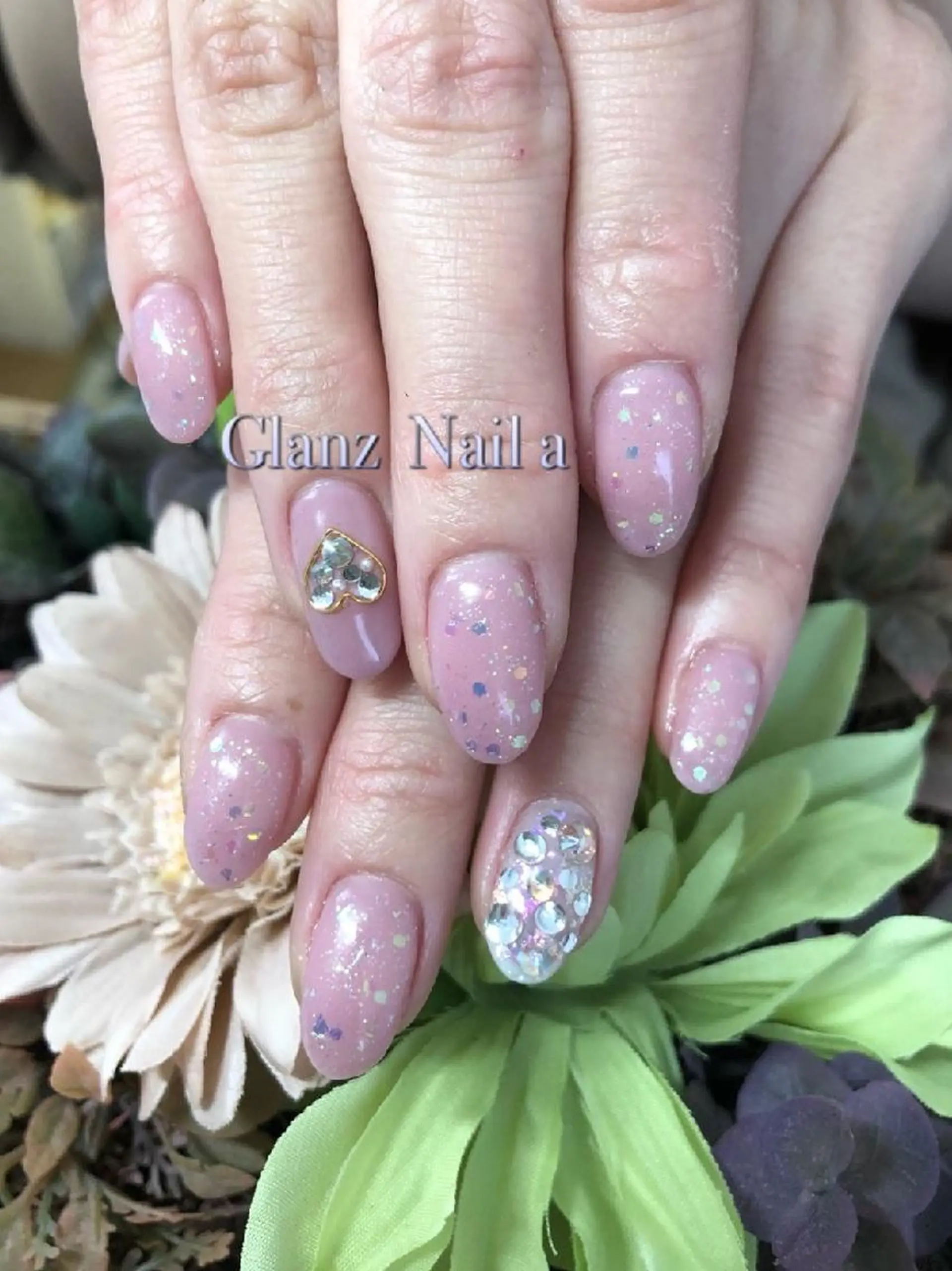 ネイル キラキラネイル ピンク Glanz  Nail aのネイルデザイン