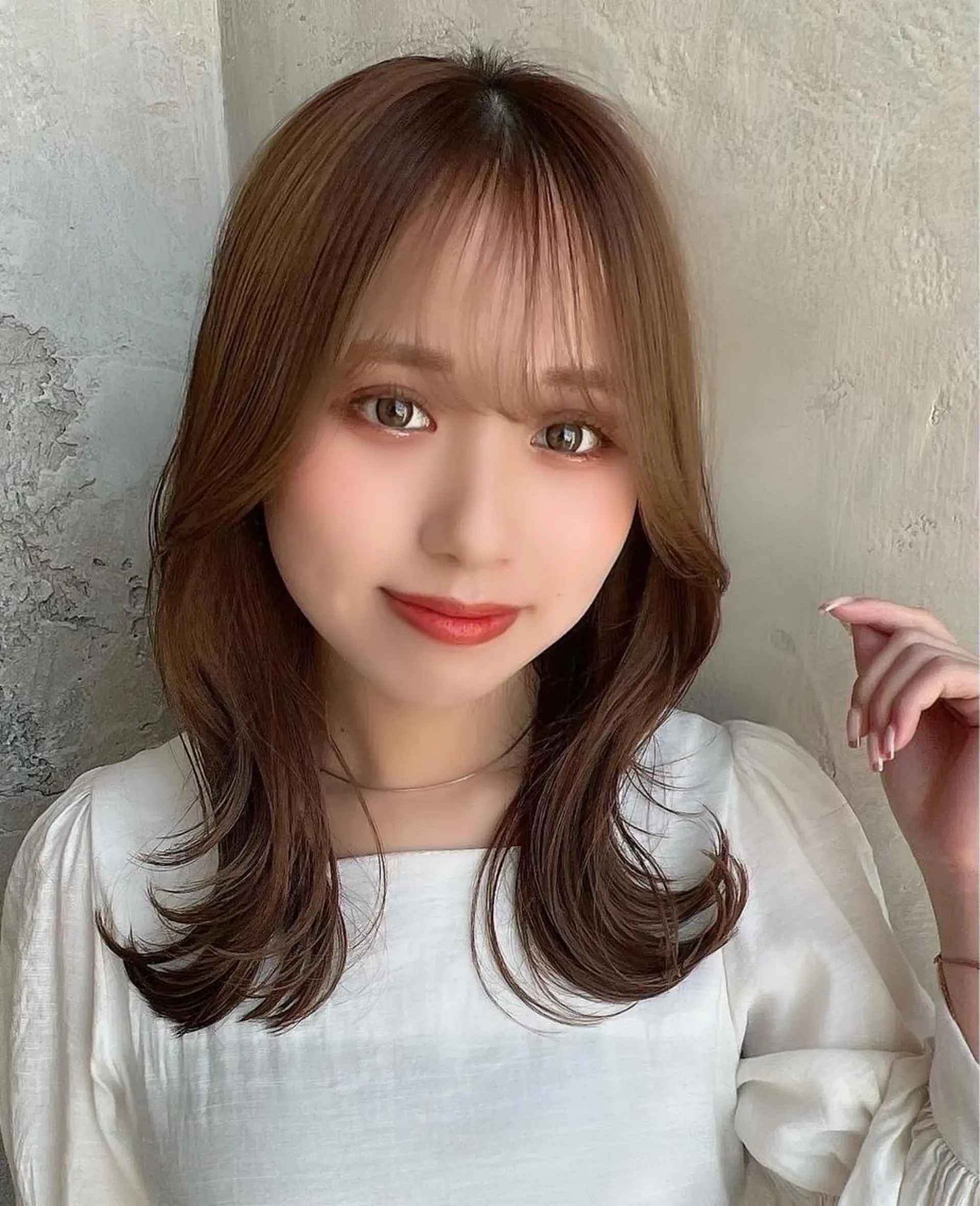 セミロング くびれヘア 髪質改善 縮毛矯正 🧡くびれヘア/前髪 顔周り🧡久原結衣のヘアスタイル