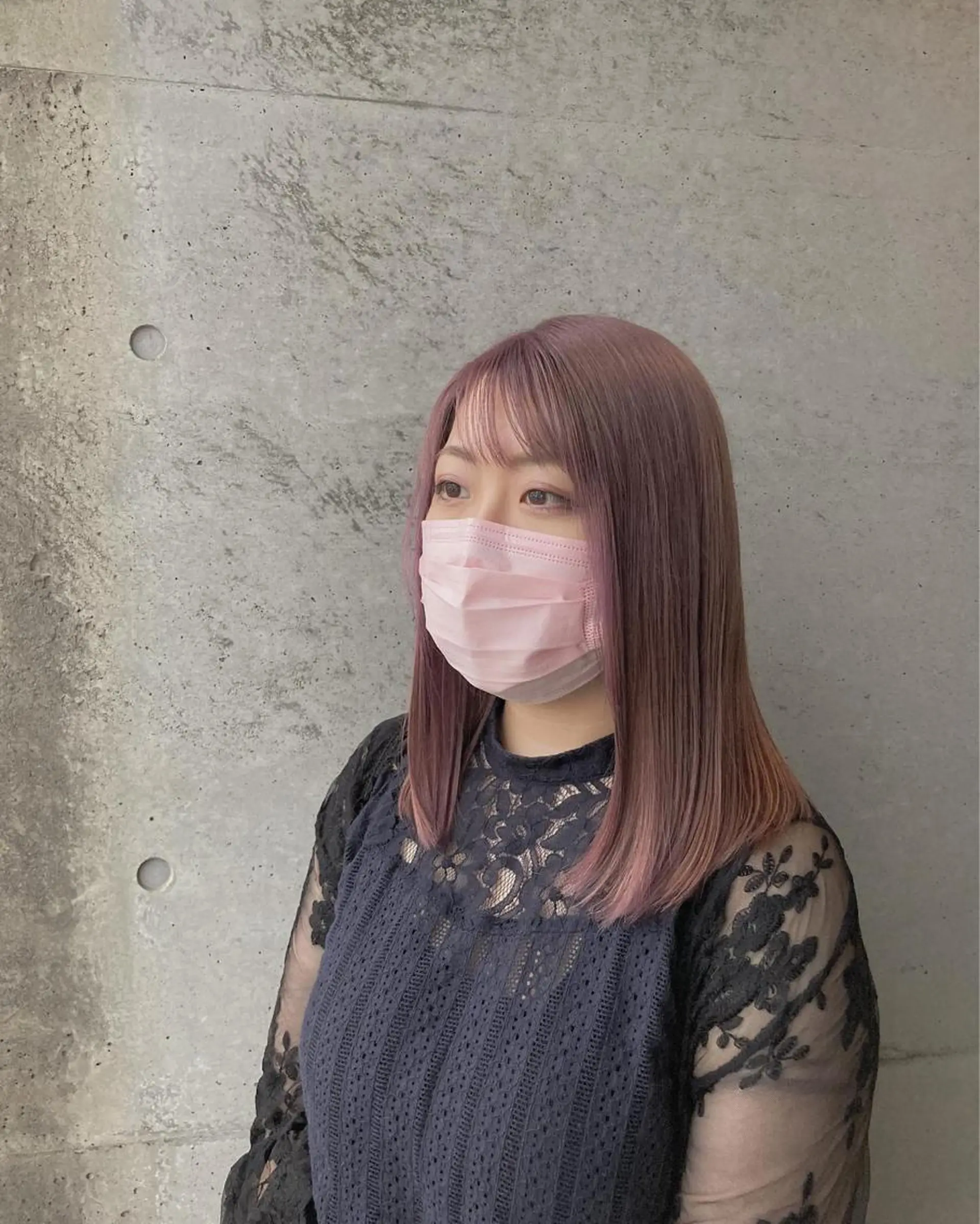 ミディアム カット ヘアカラー トリートメント は まべのヘアスタイル