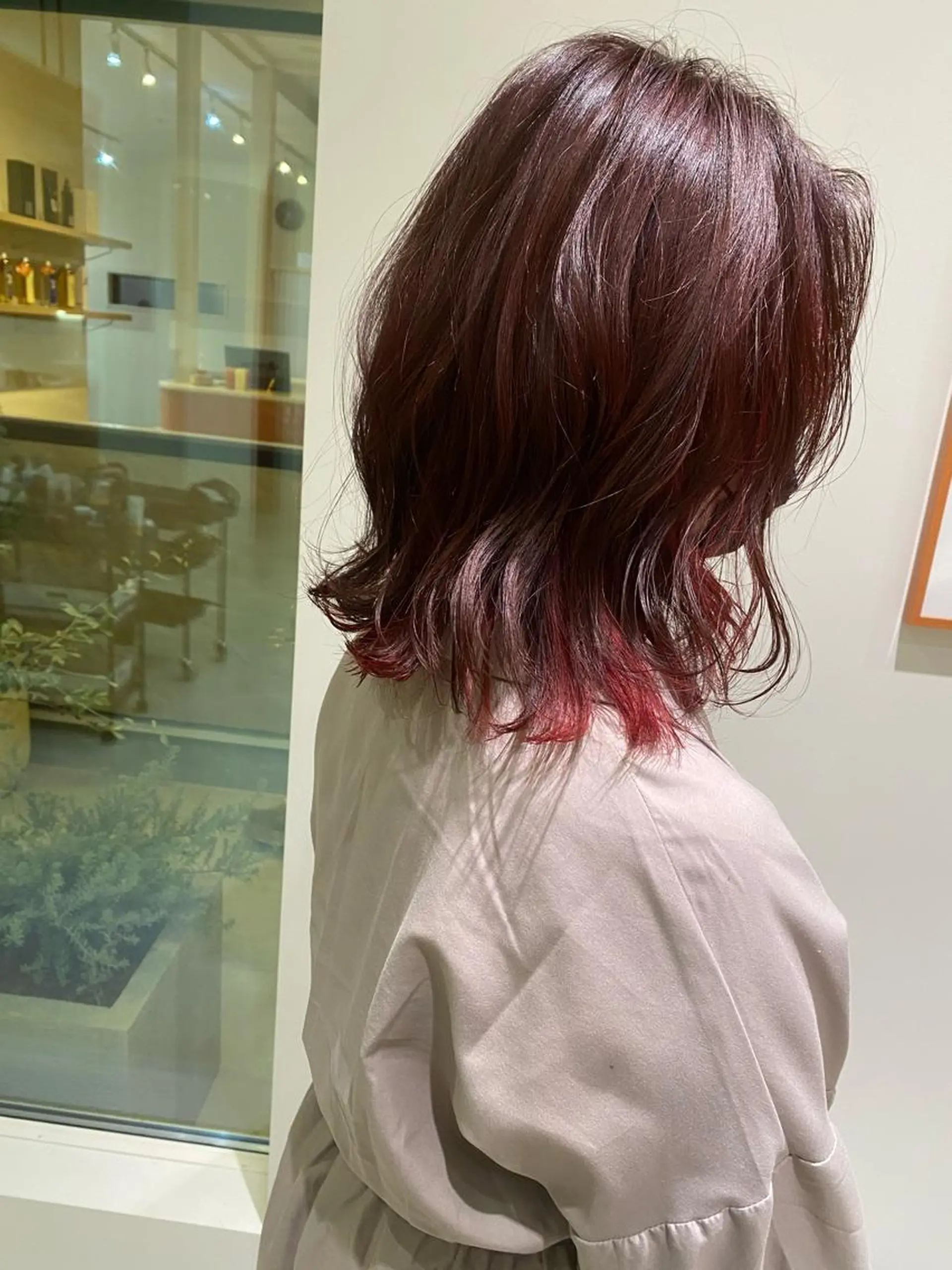 ミディアム カラー ピンクカラー カット ヘアカラー トリートメント 【浜松・豊橋】 ニシモトのヘアスタイル