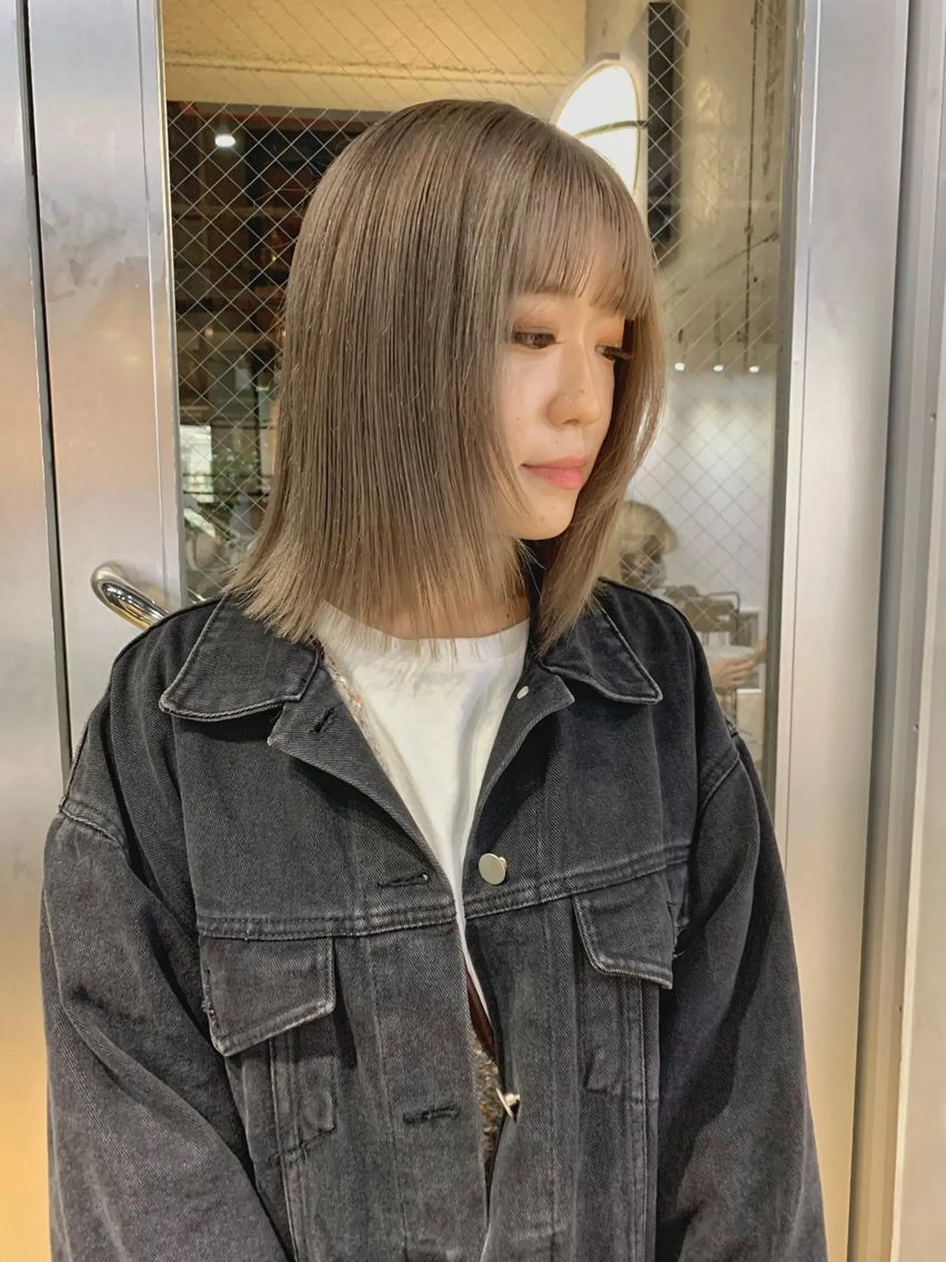 ミディアム カット ヘアカラー ハイトーンNo.1✨ パーマ✨イマイタツヤのヘアスタイル