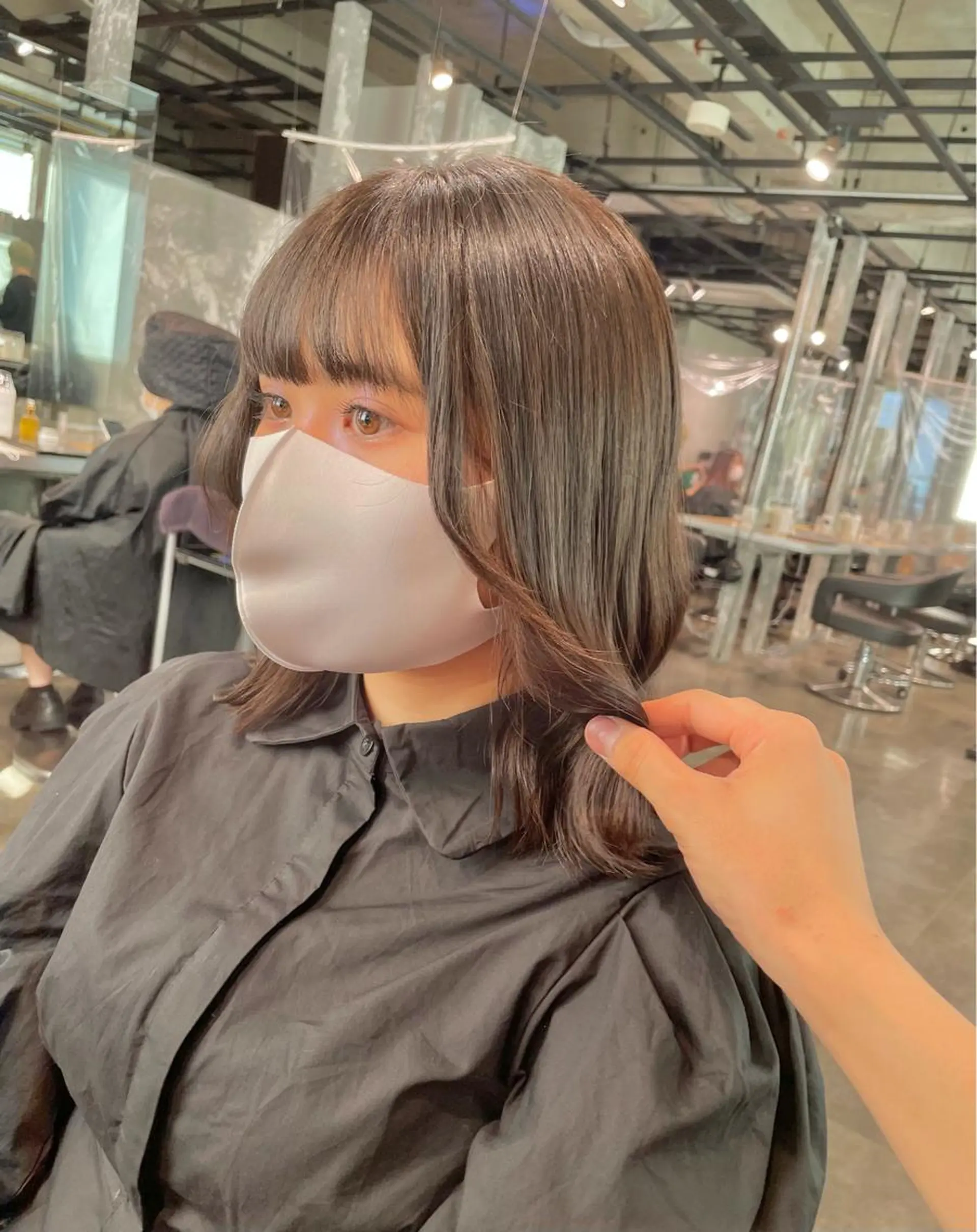 ミディアム カラー 韓国風ヘア ベージュカラー💖 やすひろのヘアスタイル