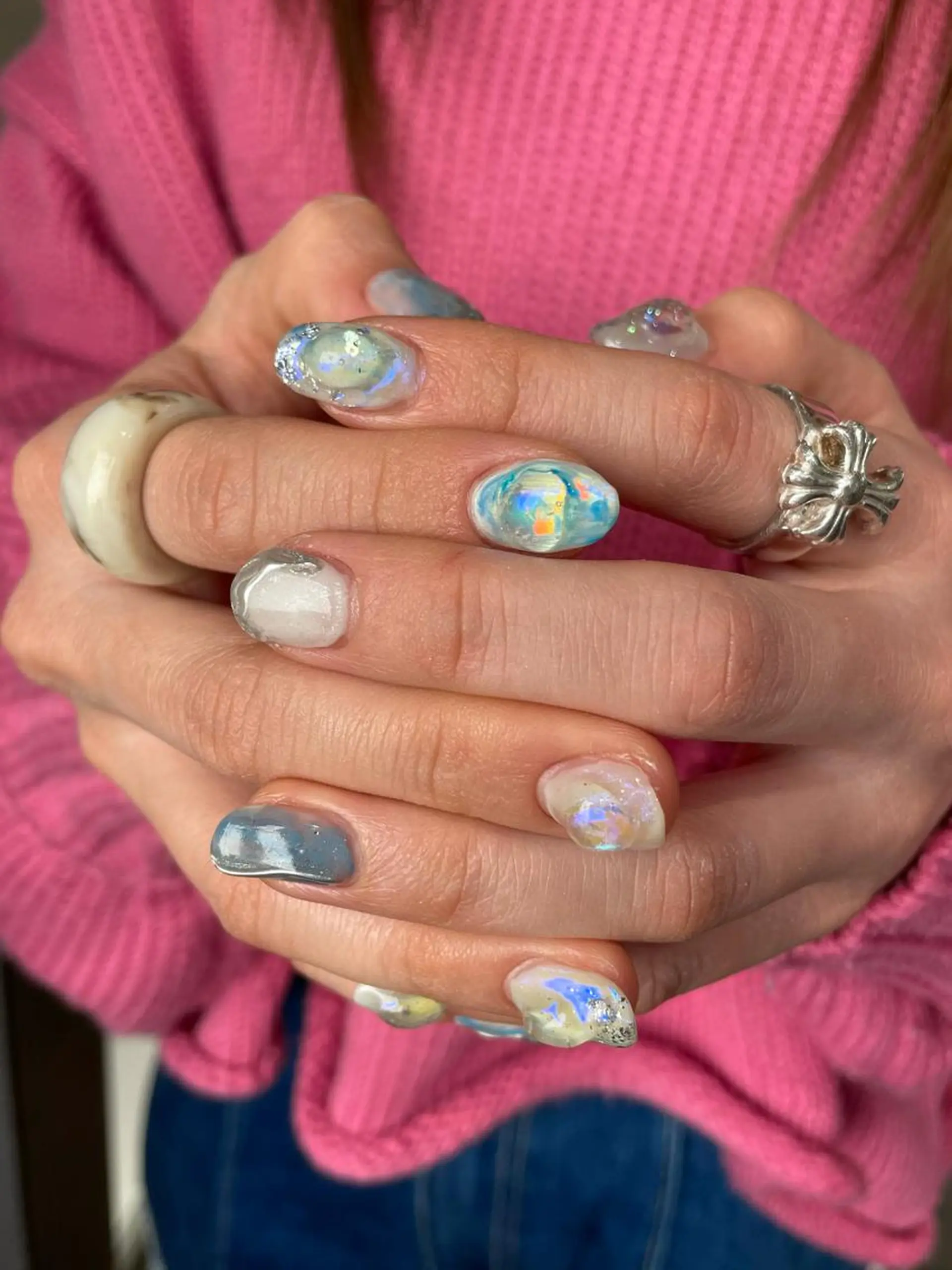 ネイル 氷ネイル・うるうるネイル ハンドネイル ナチュラル透明感🌱 小山美樹子のヘアスタイル