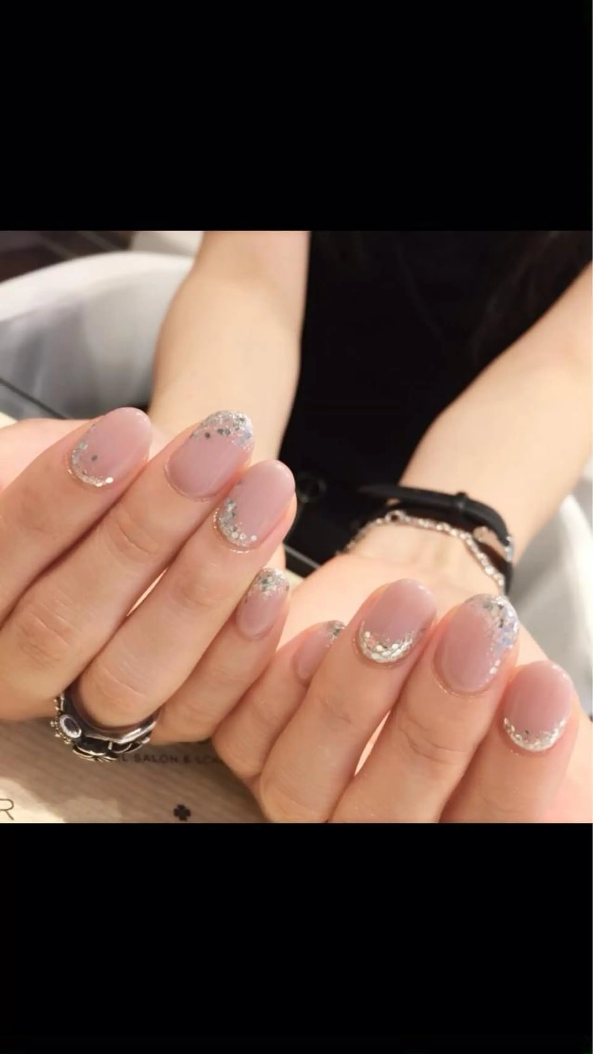 ネイル キラキラネイル ラメ(グリッター) 持ち込み ピンク シルバー 北村 麻美のネイルデザイン