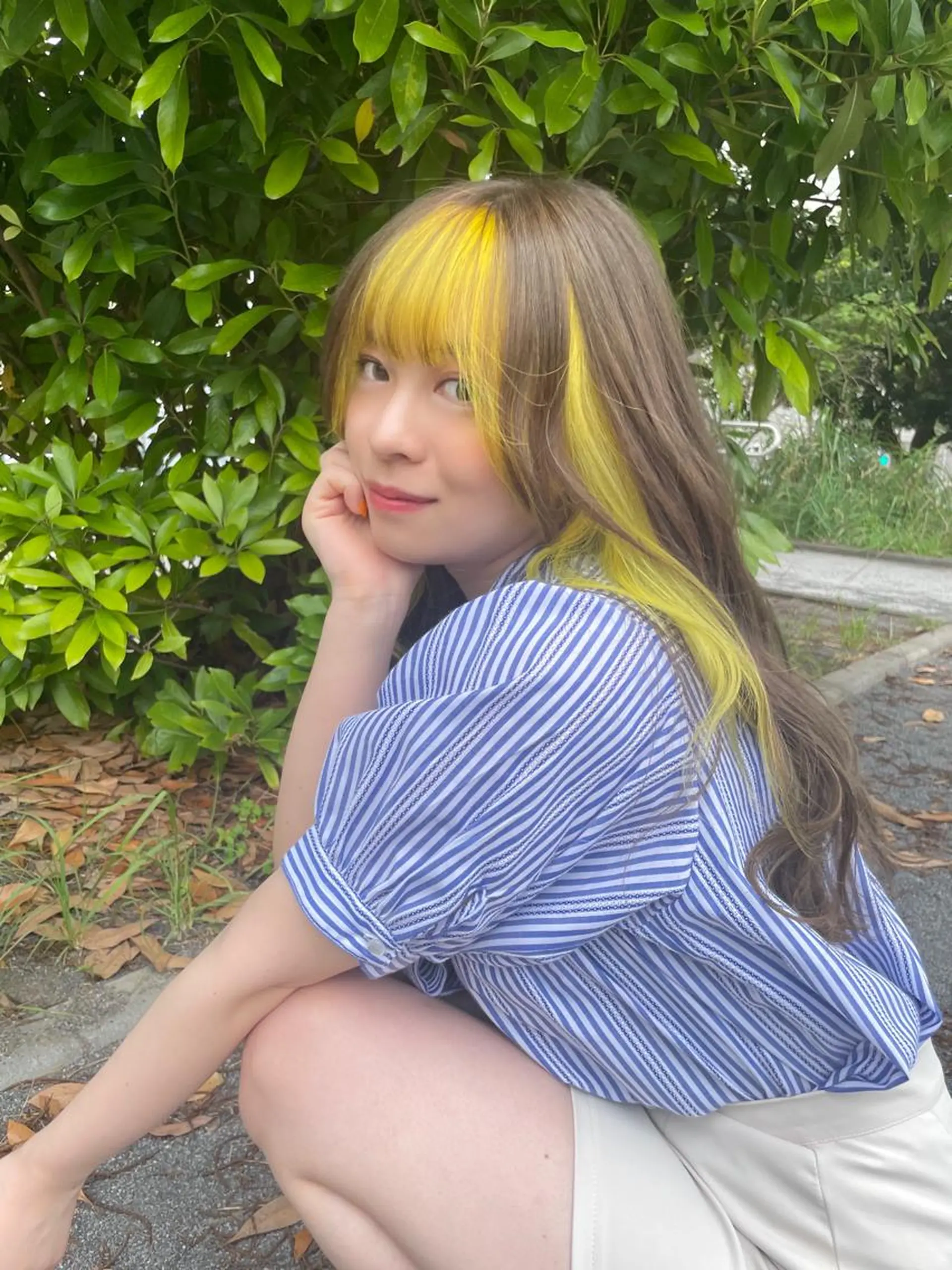 ミディアム カラー トリートメント クロスパーマ/うる艶 カラー/Kurumiのヘアスタイル