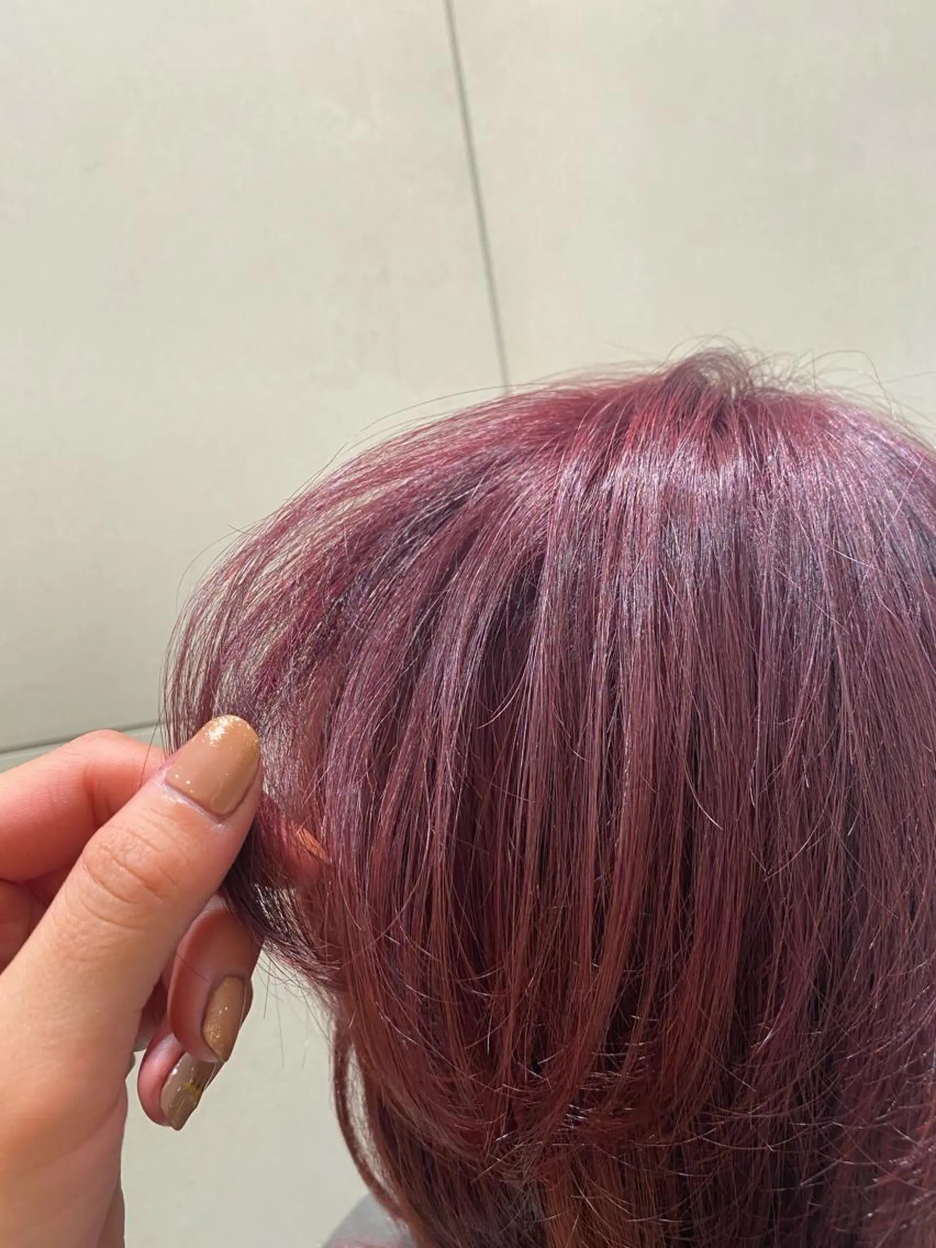 ミディアム カラー ピンクカラー ピンクパープル パープルカラー 透明感カラー 天羅のヘアスタイル