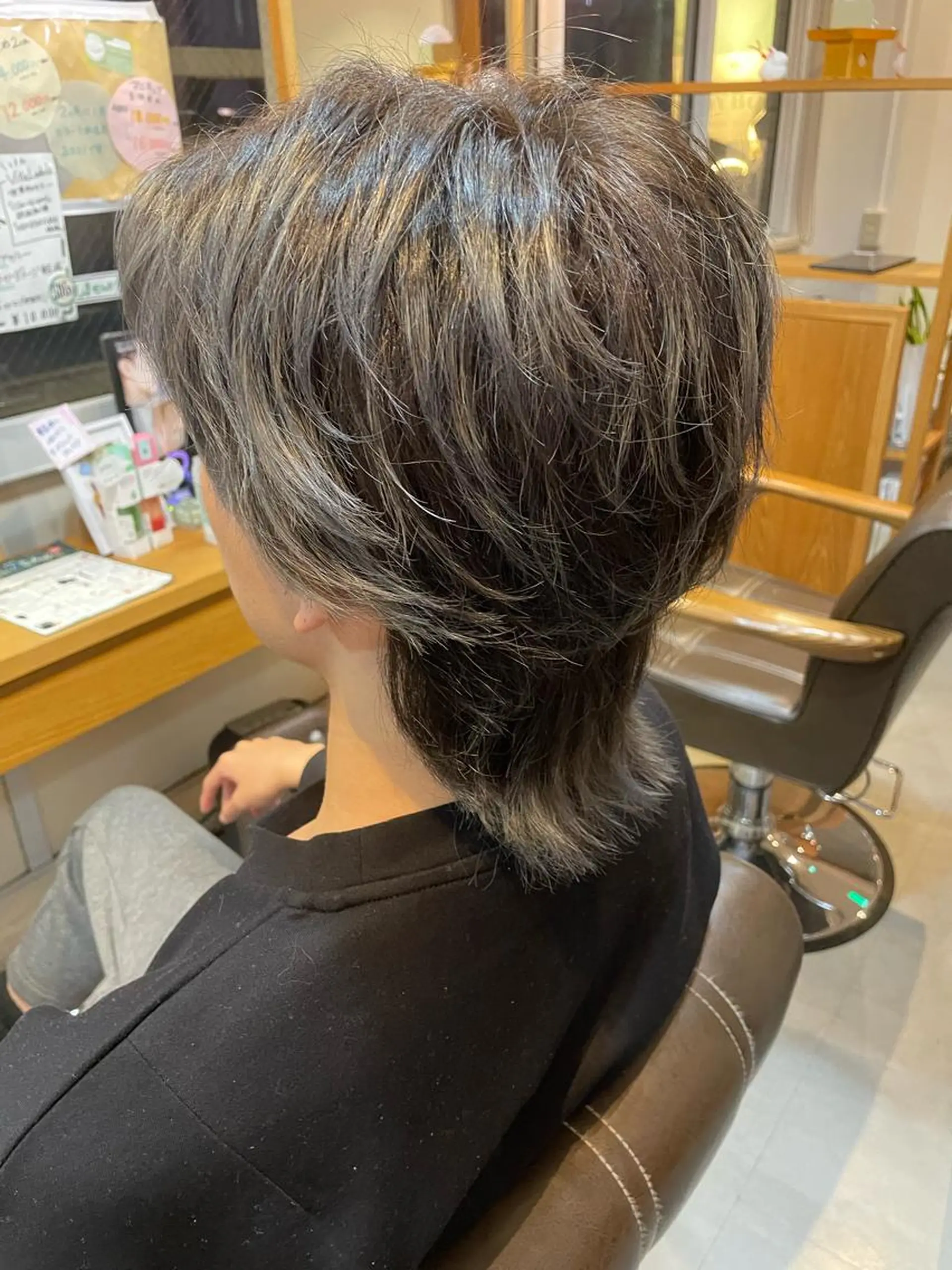 ミディアム カラー メンズ メンズウルフカット ウルフカット カット ヘアカラー トリートメント ✨髪質改善✨豊中/ 後藤伶匠のヘアスタイル