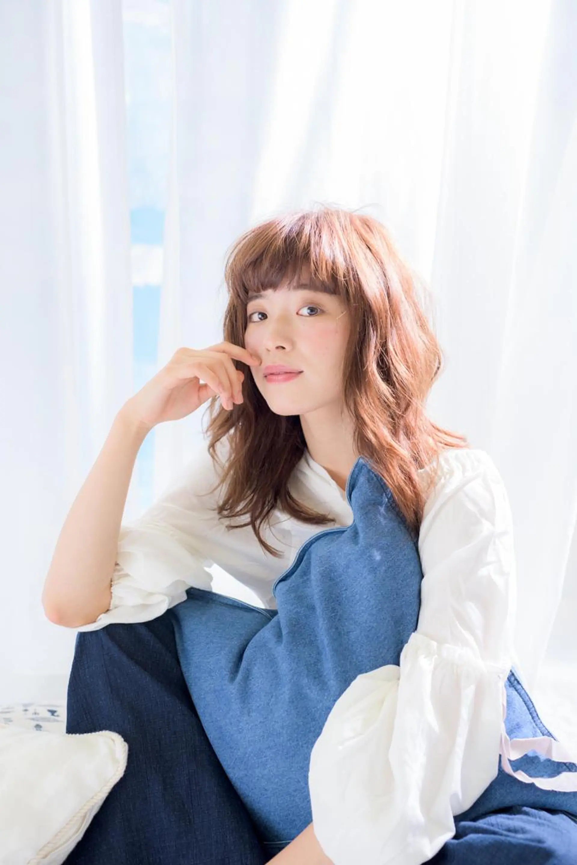 セミロング カラー パーマ ニュアンスパーマ LOST CITY 横浜所属・🪐脱白髪染め 🪐松尾菜々美のヘアスタイル