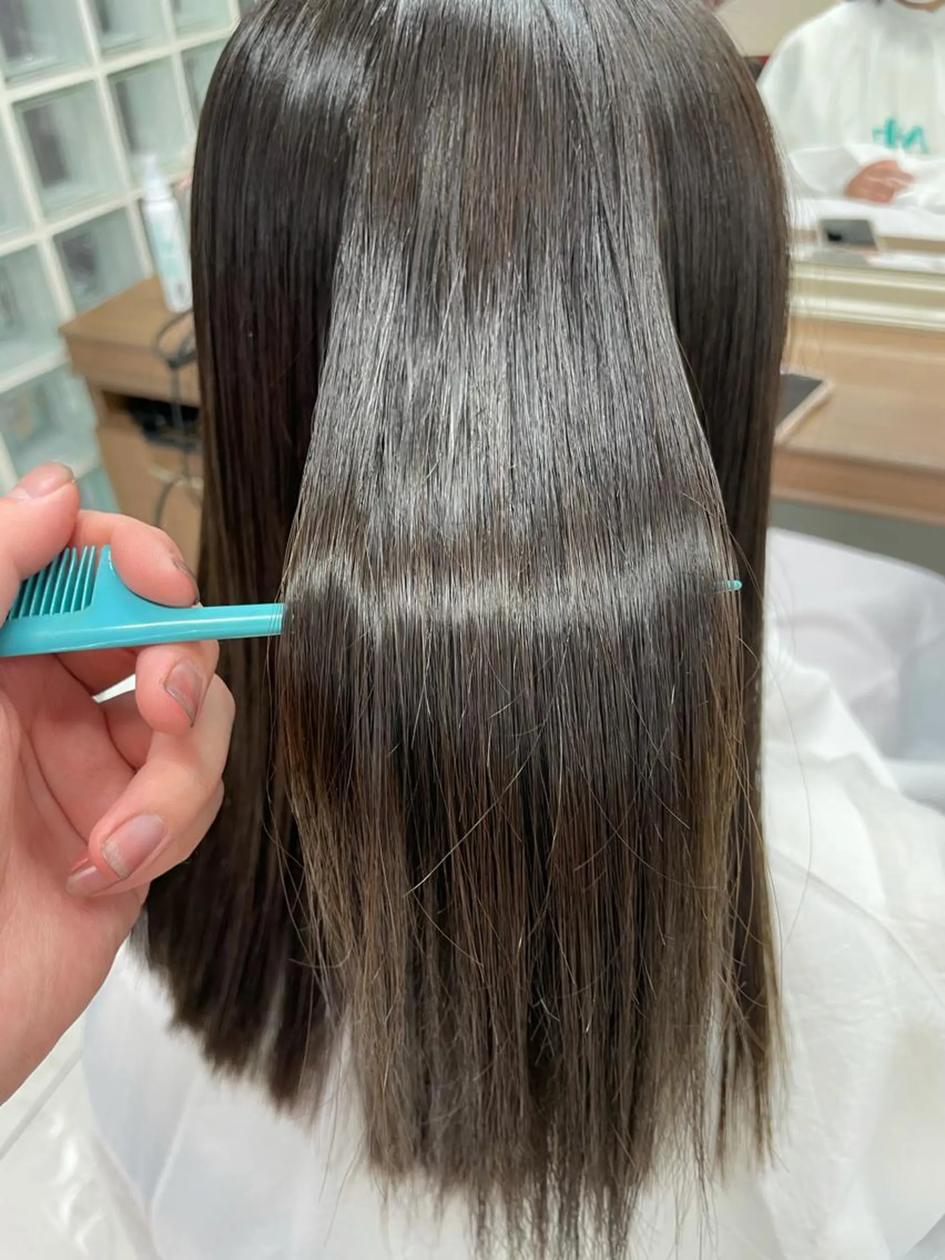 セミロング カラー パーマ イルミナカラー 縮毛矯正 福島成美/髪質改善 縮毛矯正/カラーのヘアスタイル