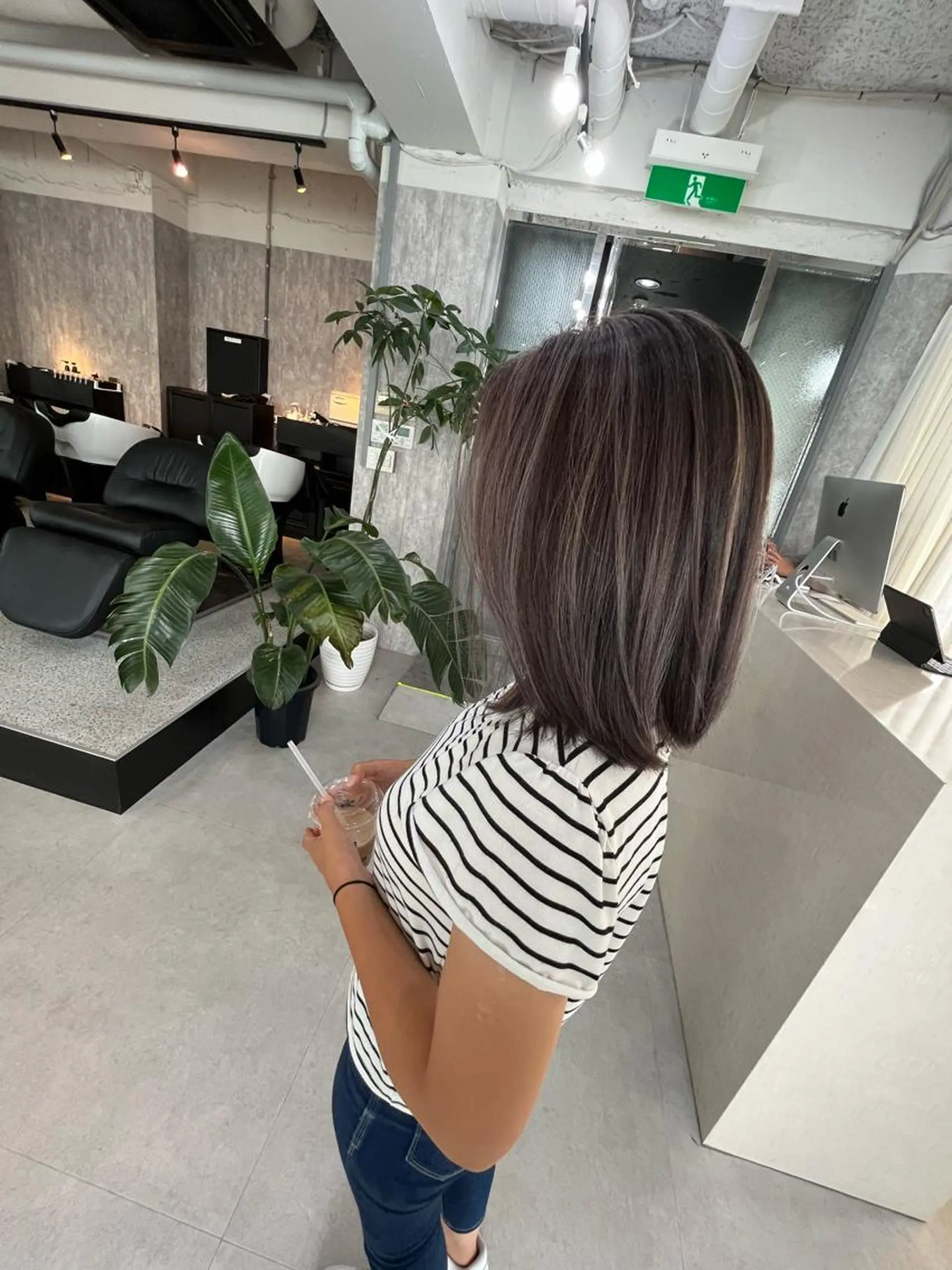 ミディアム カラー ハイライトカラー ハイライト カット ヘアカラー 吉田 航のヘアスタイル