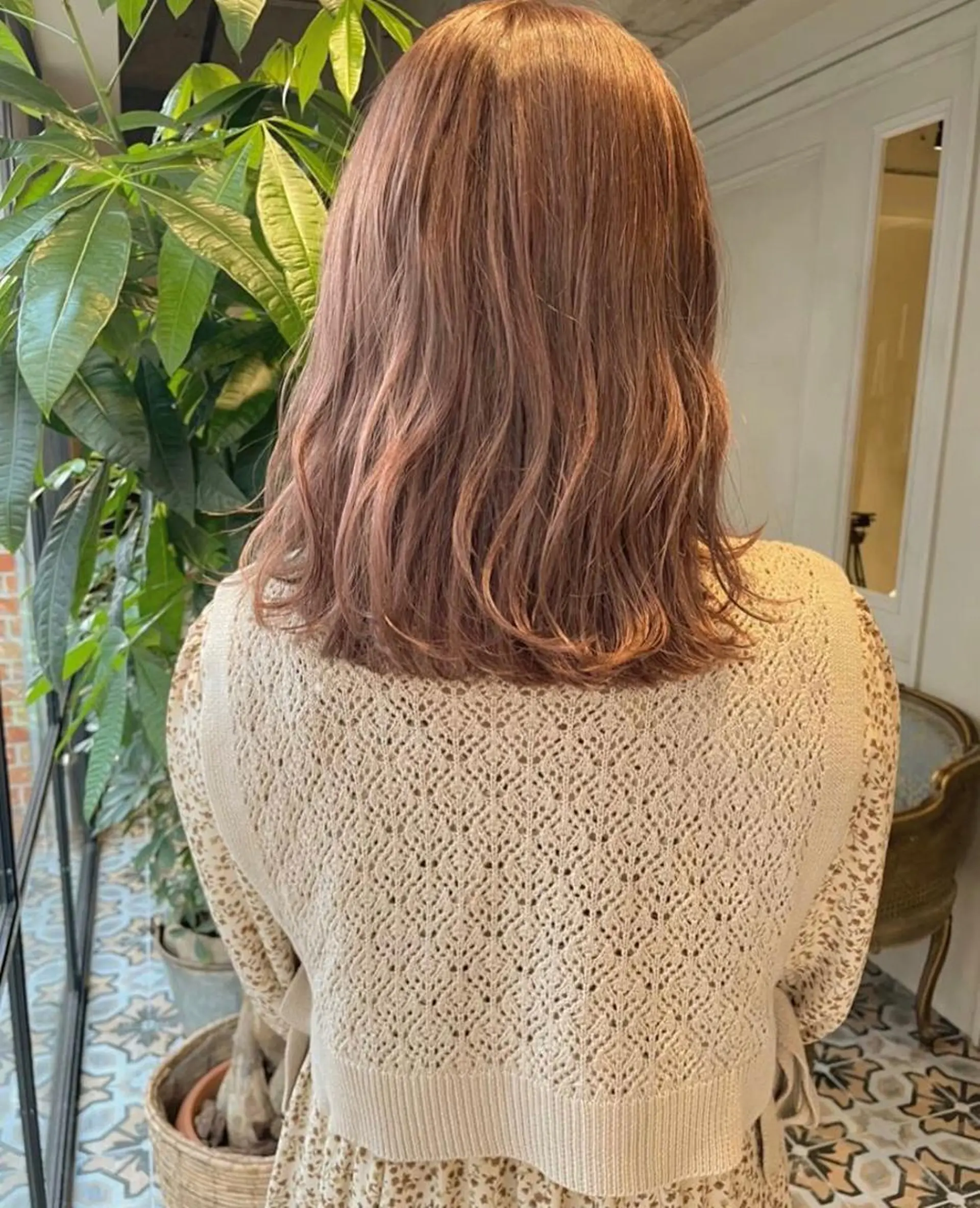 ミディアム カラー ベージュカラー ブリーチ オレンジ オレンジベージュ ヘアカラー 梅原 大和のヘアスタイル