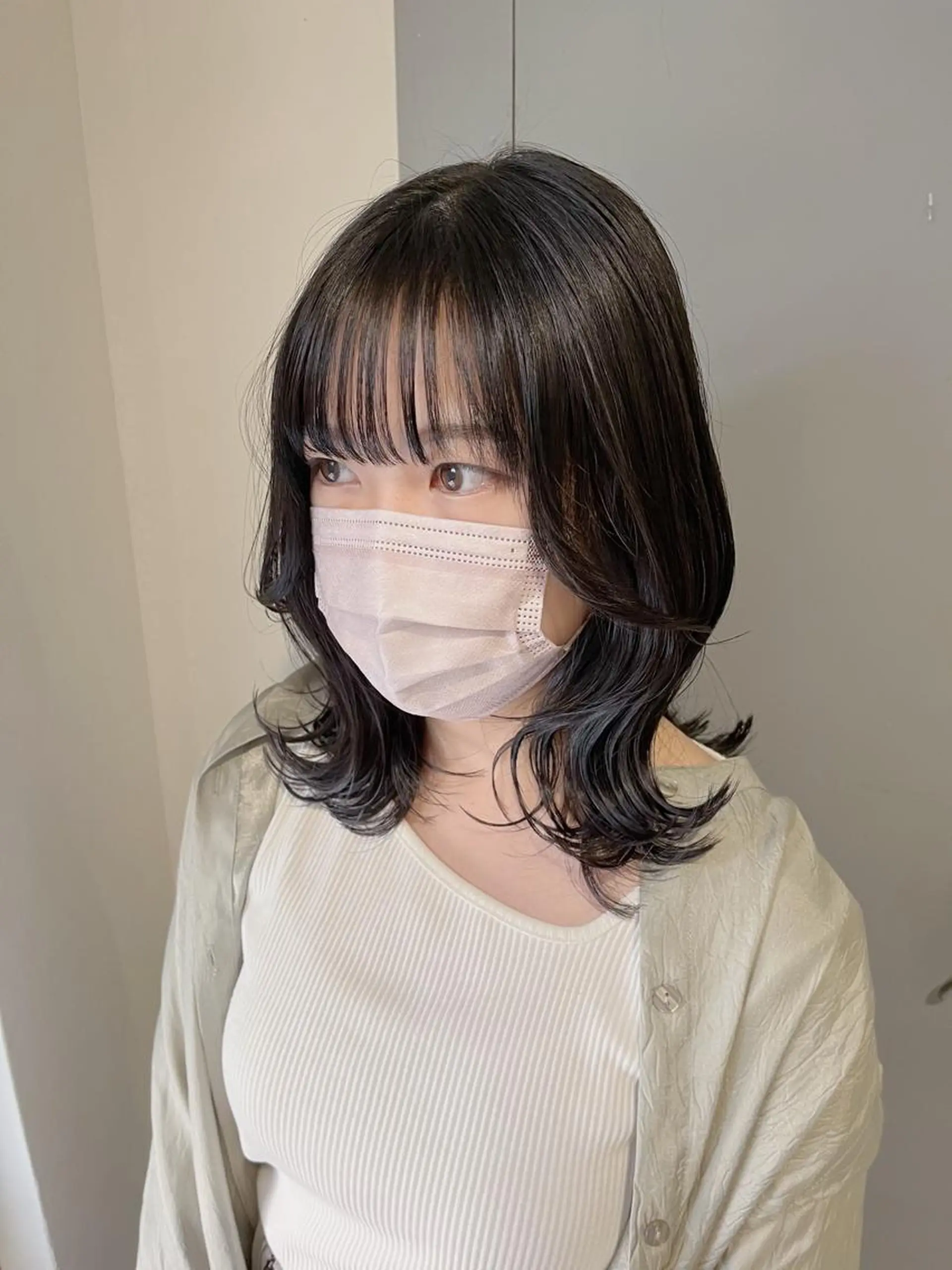 ミディアム カラー ヘアアレンジ ブラウンカラー ダークブラウン くびれヘア カット ヘアカラー トリートメント 🤍清楚系 韓国レイヤー🤍拓朗のヘアスタイル