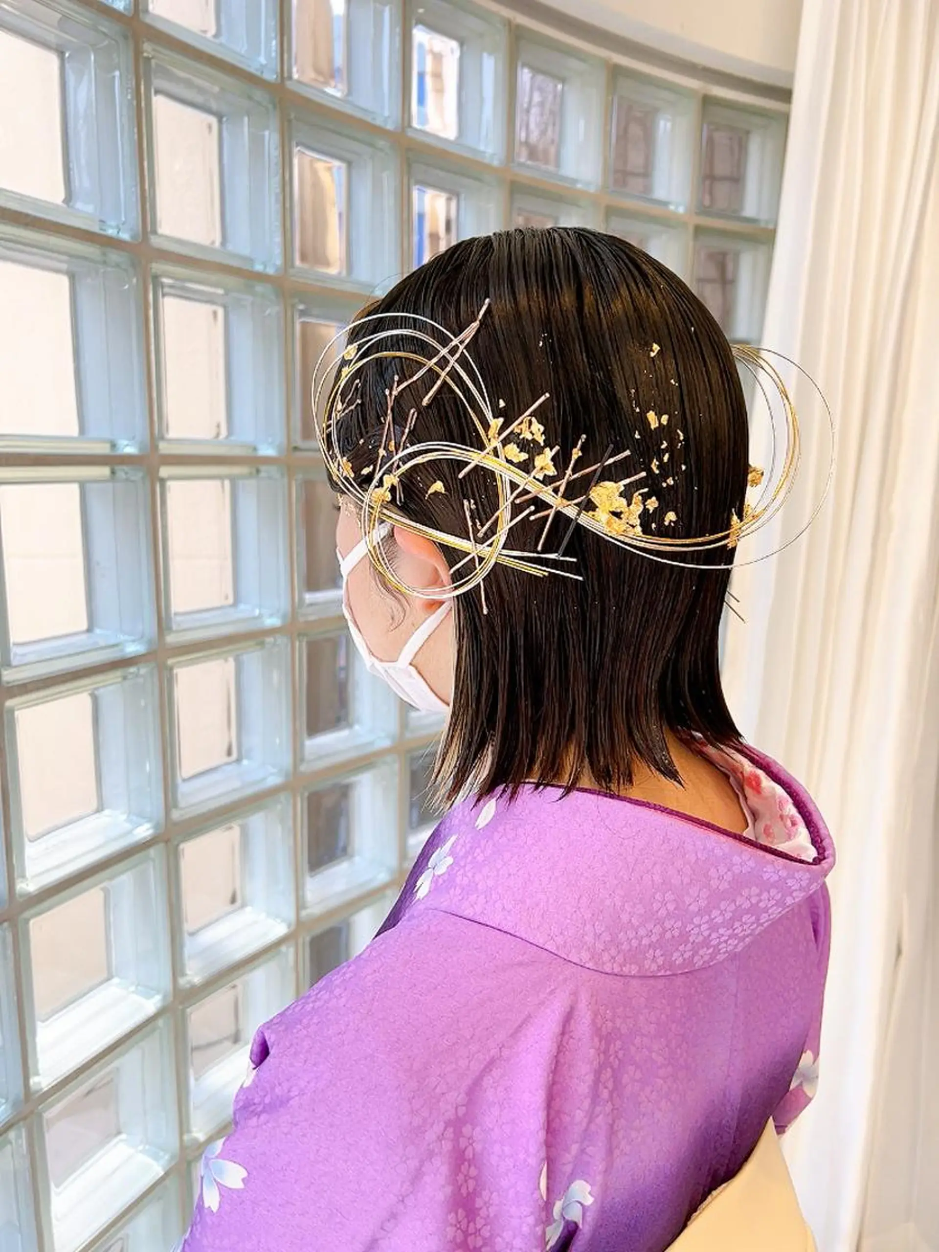 ミディアム ヘアアレンジ ボブ 髪飾り ヘアセット 池田 みのりのヘアスタイル