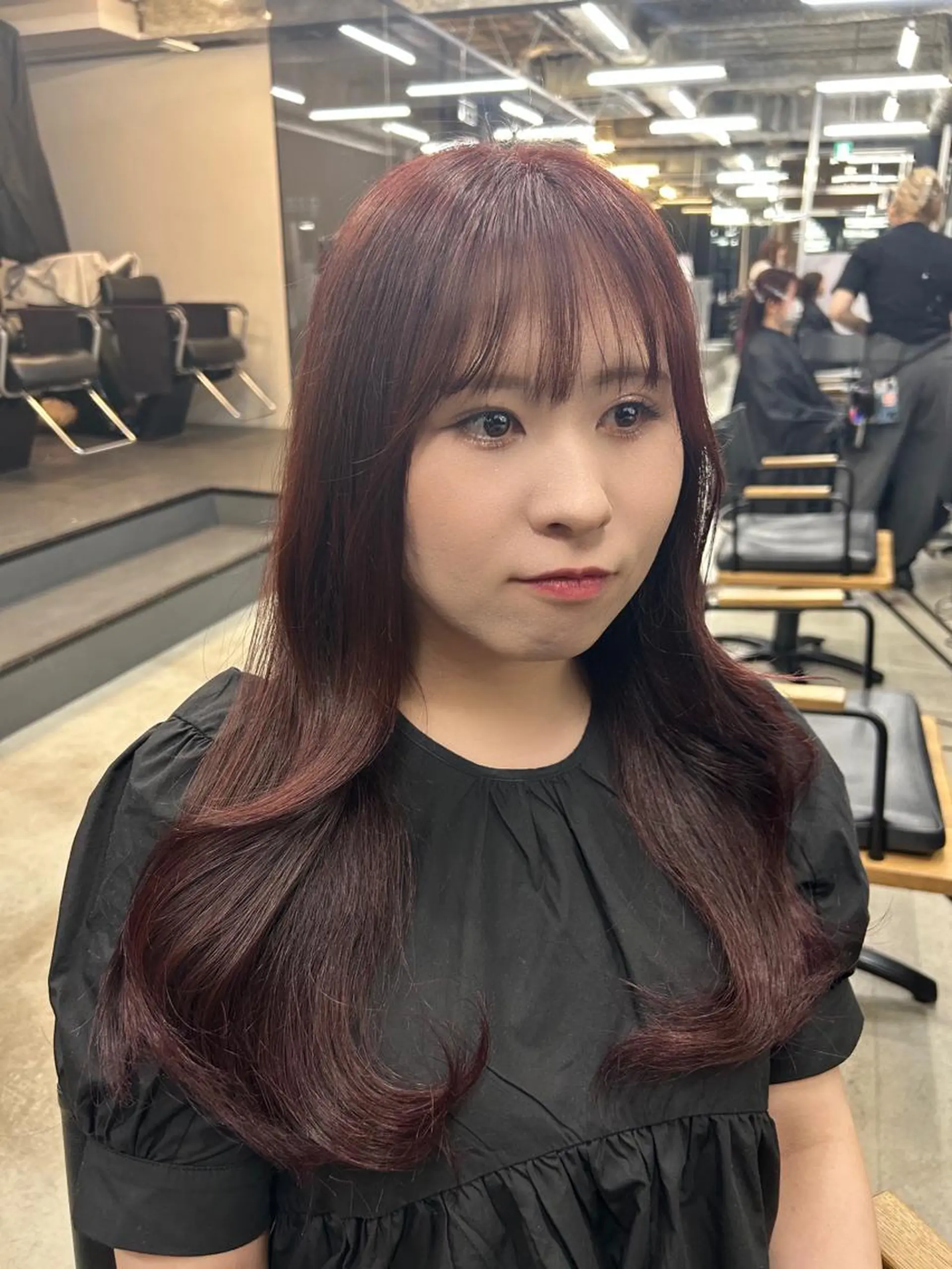 ロング 女性らしいモテヘア 韓国ヘアhikariのヘアスタイル