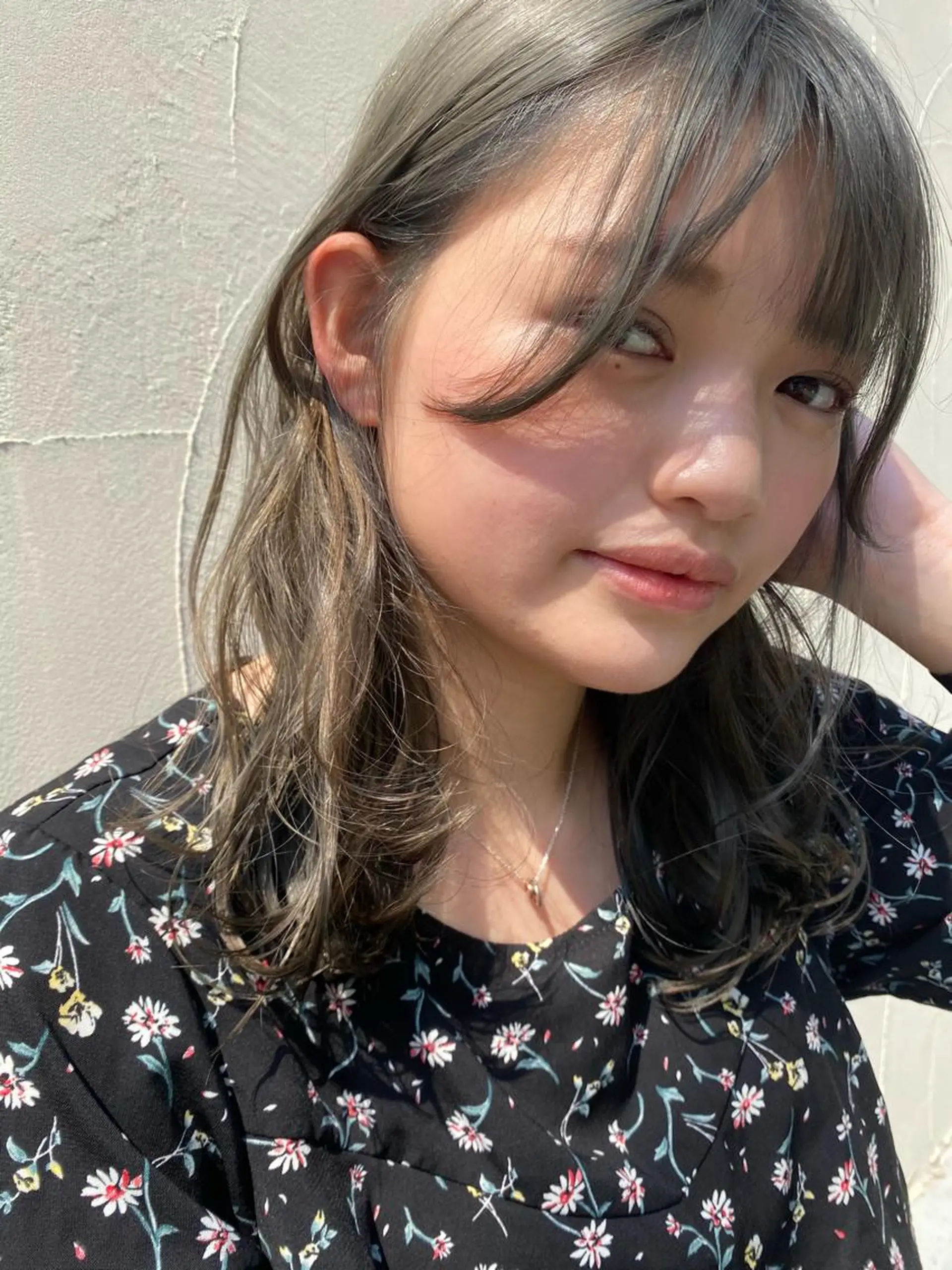 ロング カラー ヘアアレンジ ベージュカラー オリーブベージュ たなか ちあきのヘアスタイル