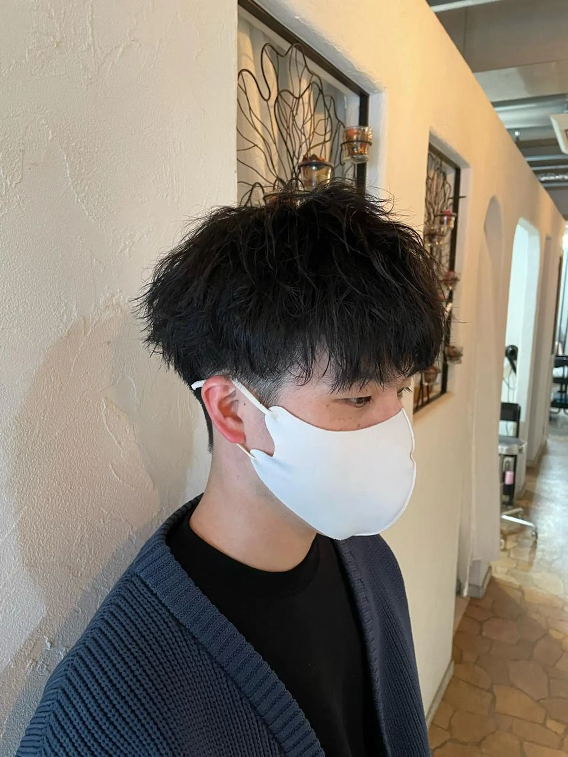 パーマ メンズ センターパート マッシュ メンズパーマ メンズツイストパーマ ツイストスパイラルパーマ カット パーマ ヘアセット フリーランスシェアサロンルレイル所属・心斎橋/メンズ /ルレイル/地形真希のヘアスタイル