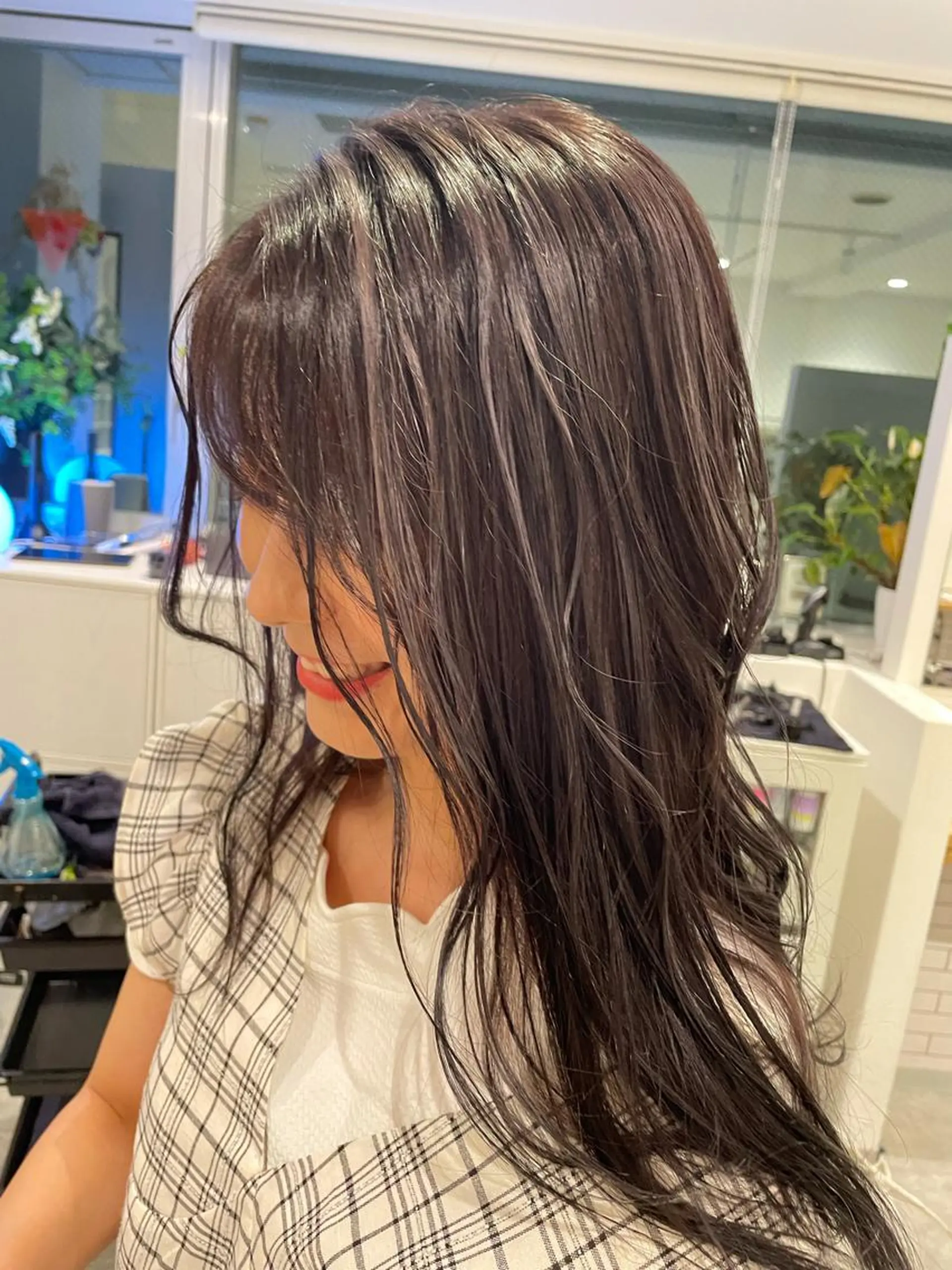 ロング カラー ハイライトカラー ハイライト 京都美容師 塩のヘアスタイル