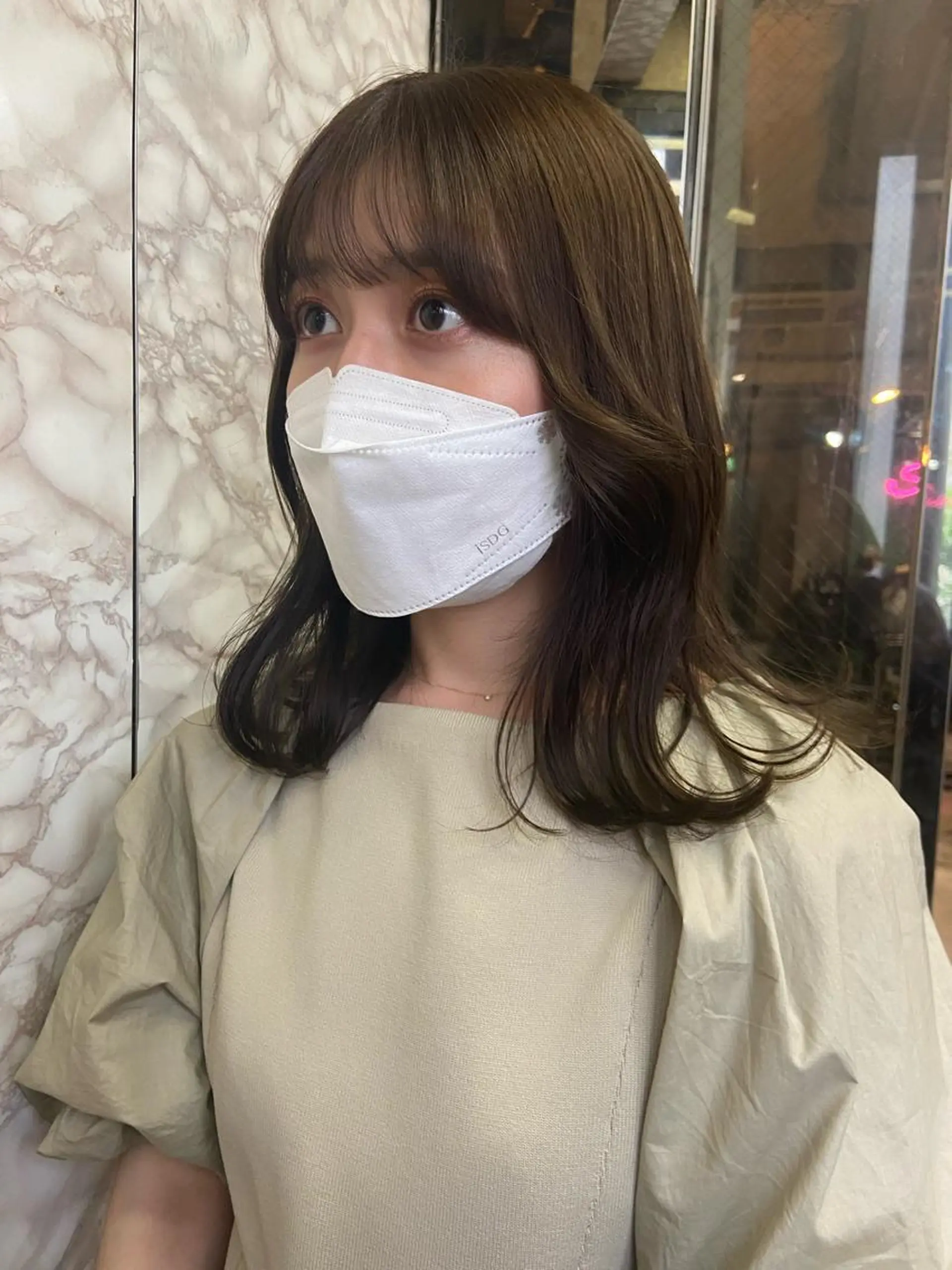 セミロング カラー 地毛風艶カラー🌿 喜多夏海のヘアスタイル