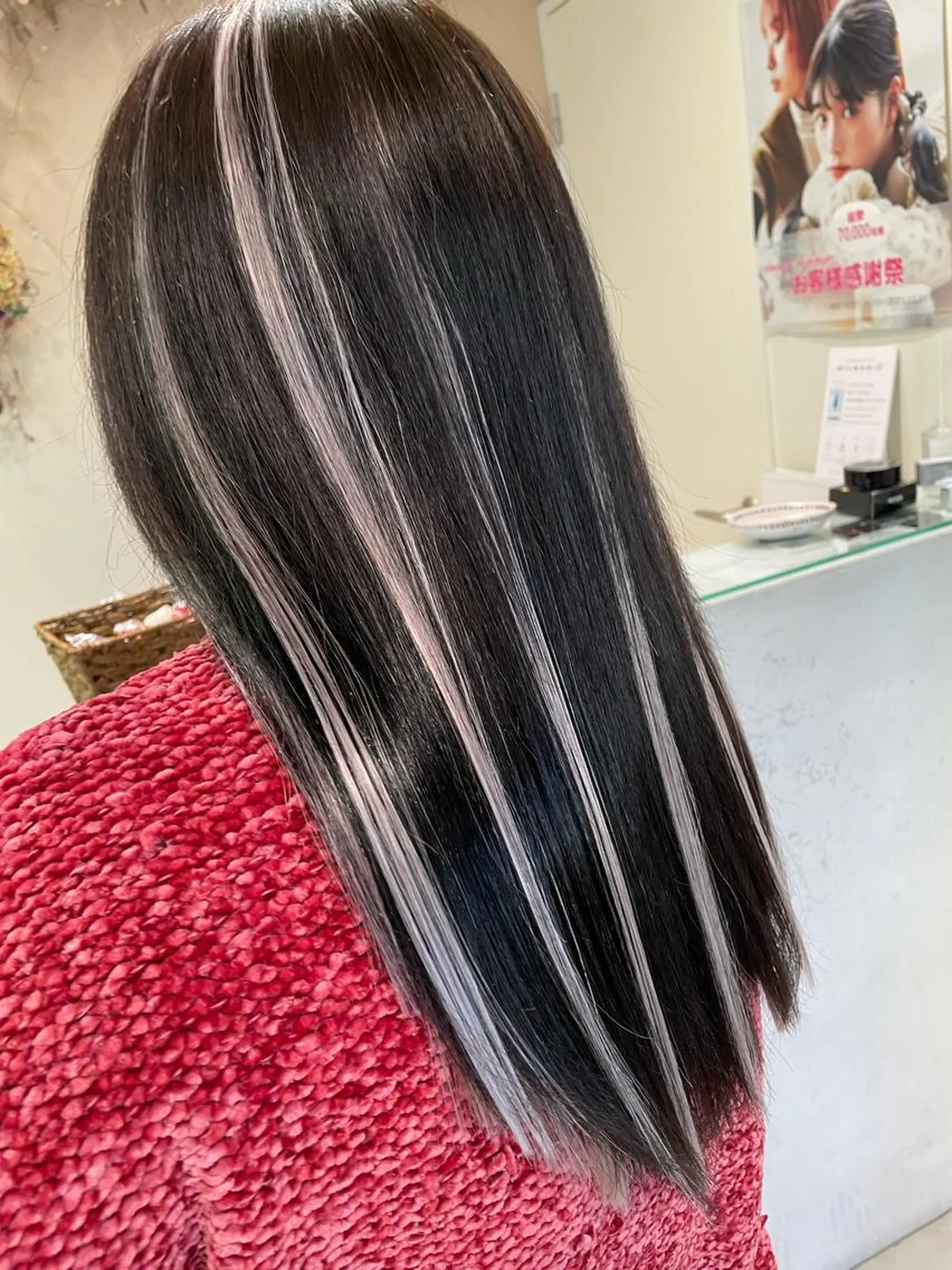 セミロング カラー ハイライトカラー エクステ ハイライト 学生 ボブ/インナーカラー /眉毛/Miyuのヘアスタイル