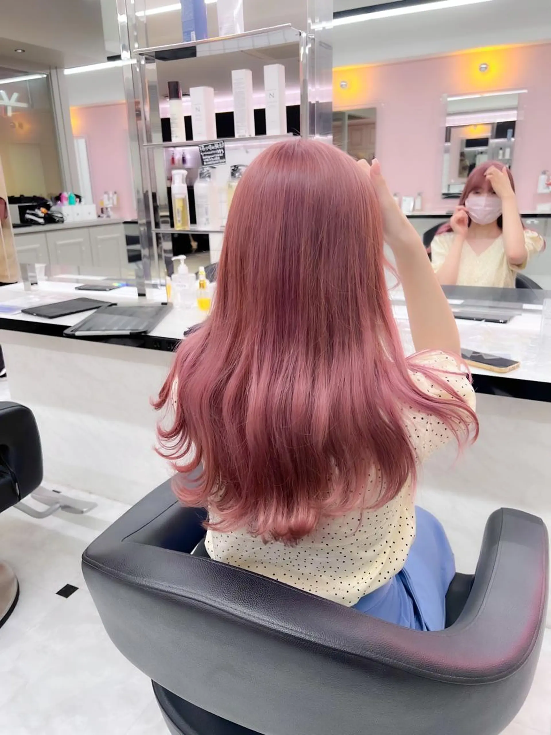 セミロング カラー ヘアカラー トリートメント ヘッドスパ ヘアセット 透明感/艶髪/💖 トレンドスタイル💖のヘアスタイル