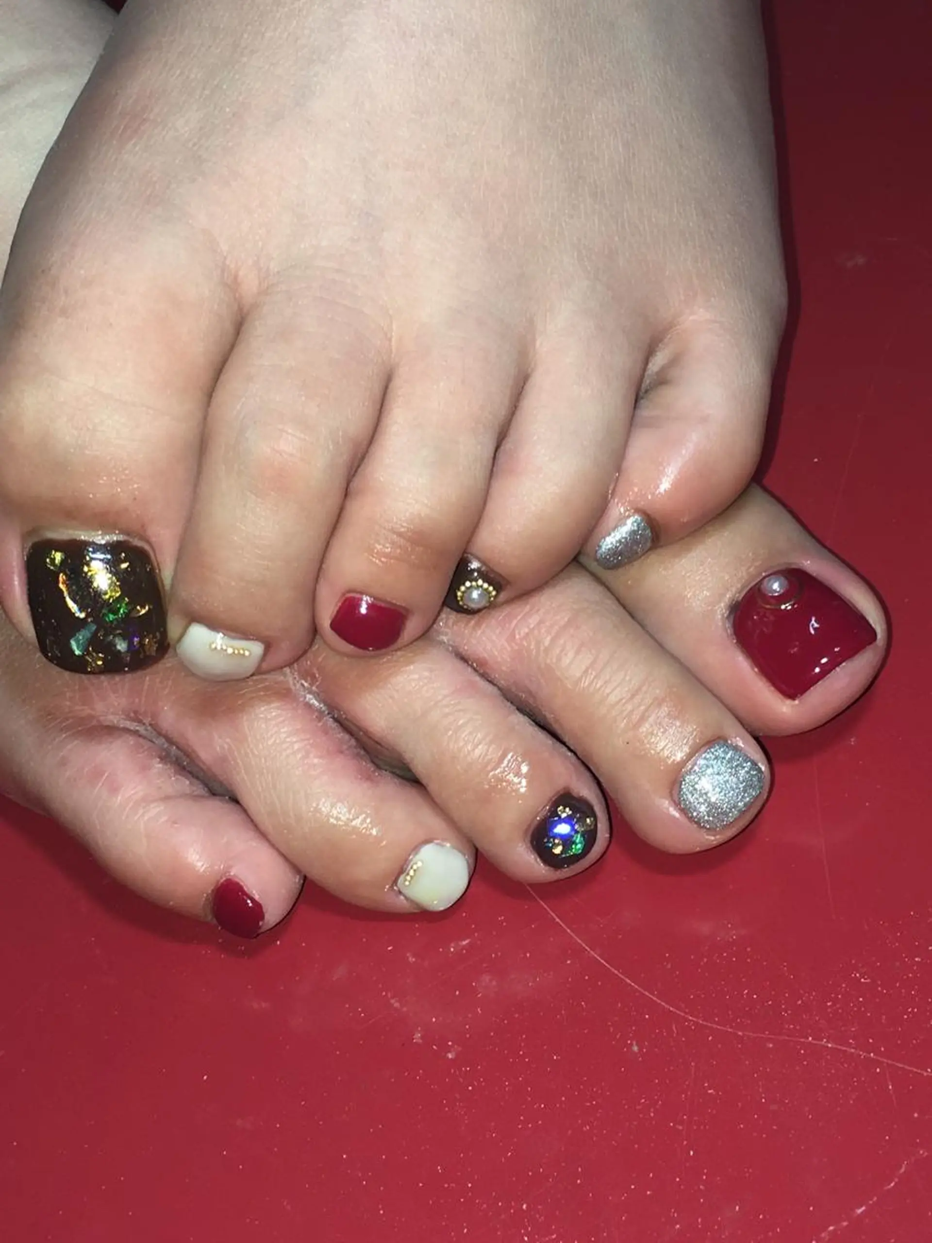 ネイル ストーンネイル ハンドネイル フットネイル miwa ミワのネイルデザイン