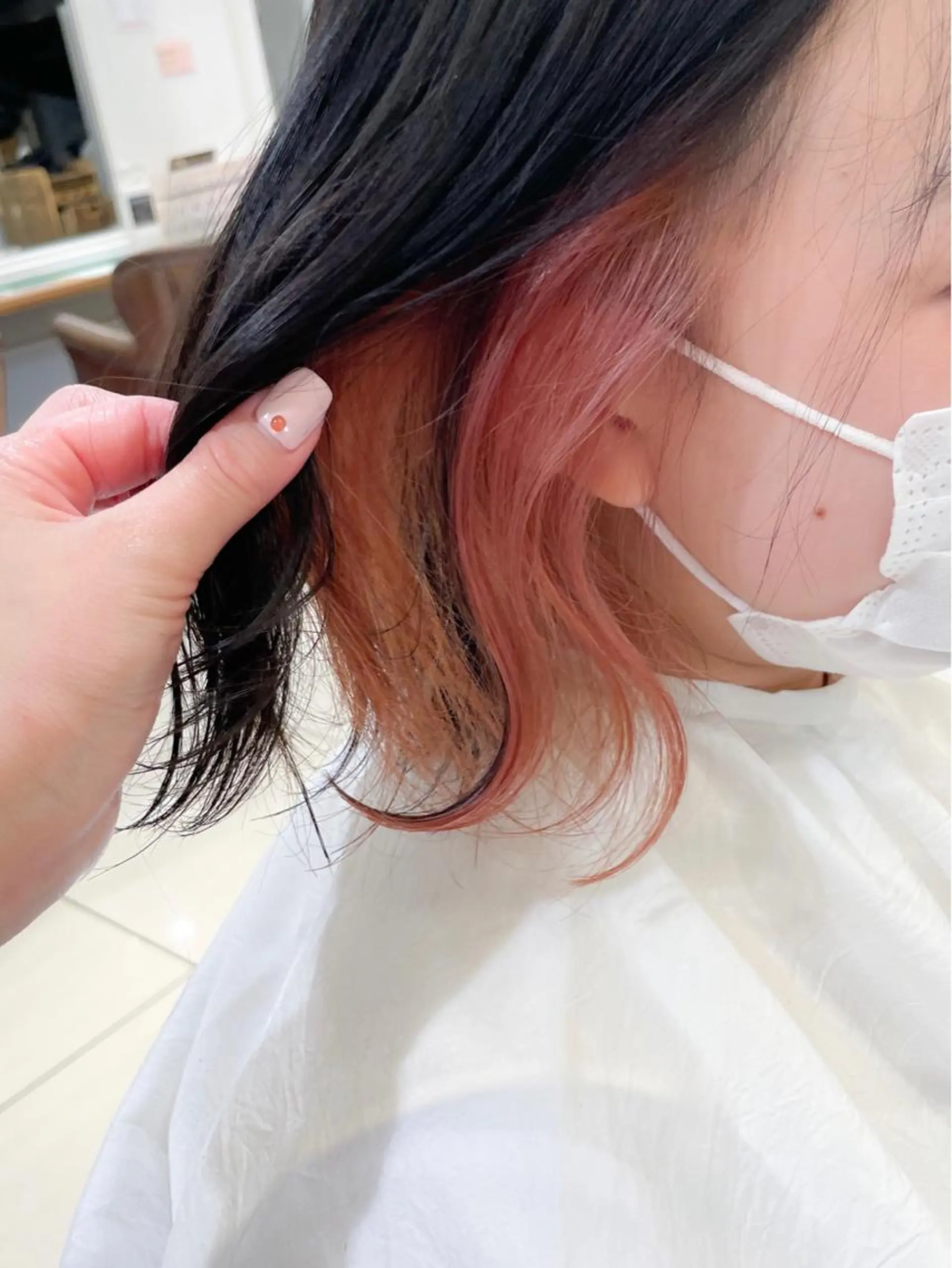 ミディアム カラー インナーカラー ピンクカラー ボブ ヘアカラー ✨カラー支持No.1 🧸ワキ カナコ🧸のヘアスタイル