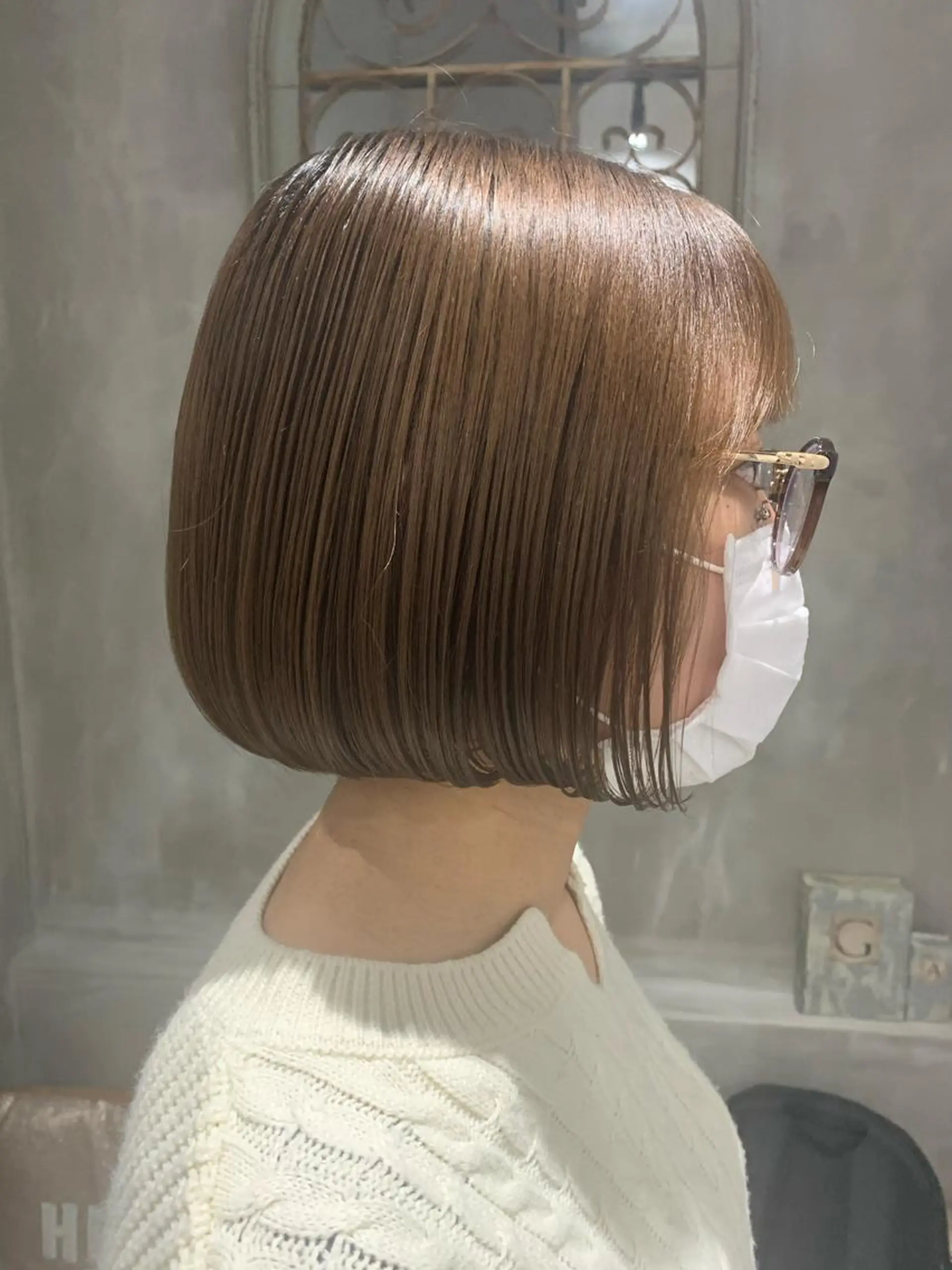 ショート カラー ヘアアレンジ カット kei/透明感カラー /ベージュ/髪質改善のヘアスタイル