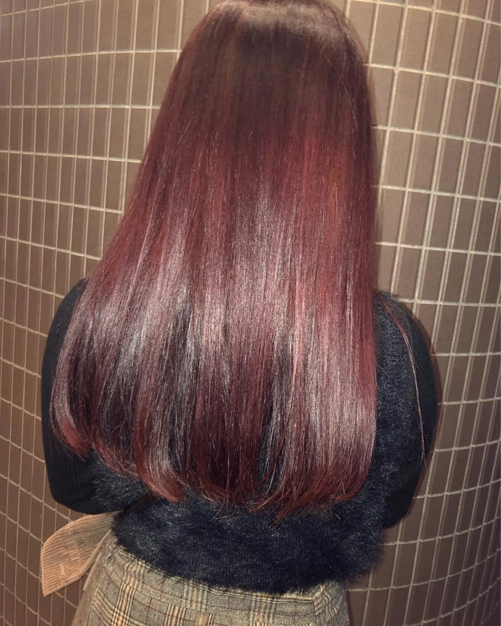 カラー ボルドーカラー 後藤 陽花子のヘアスタイル