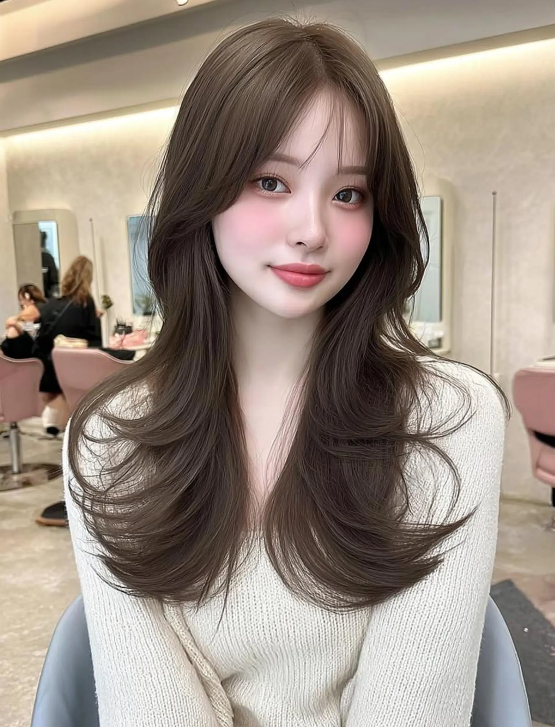 ロング 髪質改善 韓国風ヘア レイヤーカット トリートメント カット ヘアカラー トリートメント アンニュイヘア/ 顔周りカット/眞弓萌のヘアスタイル