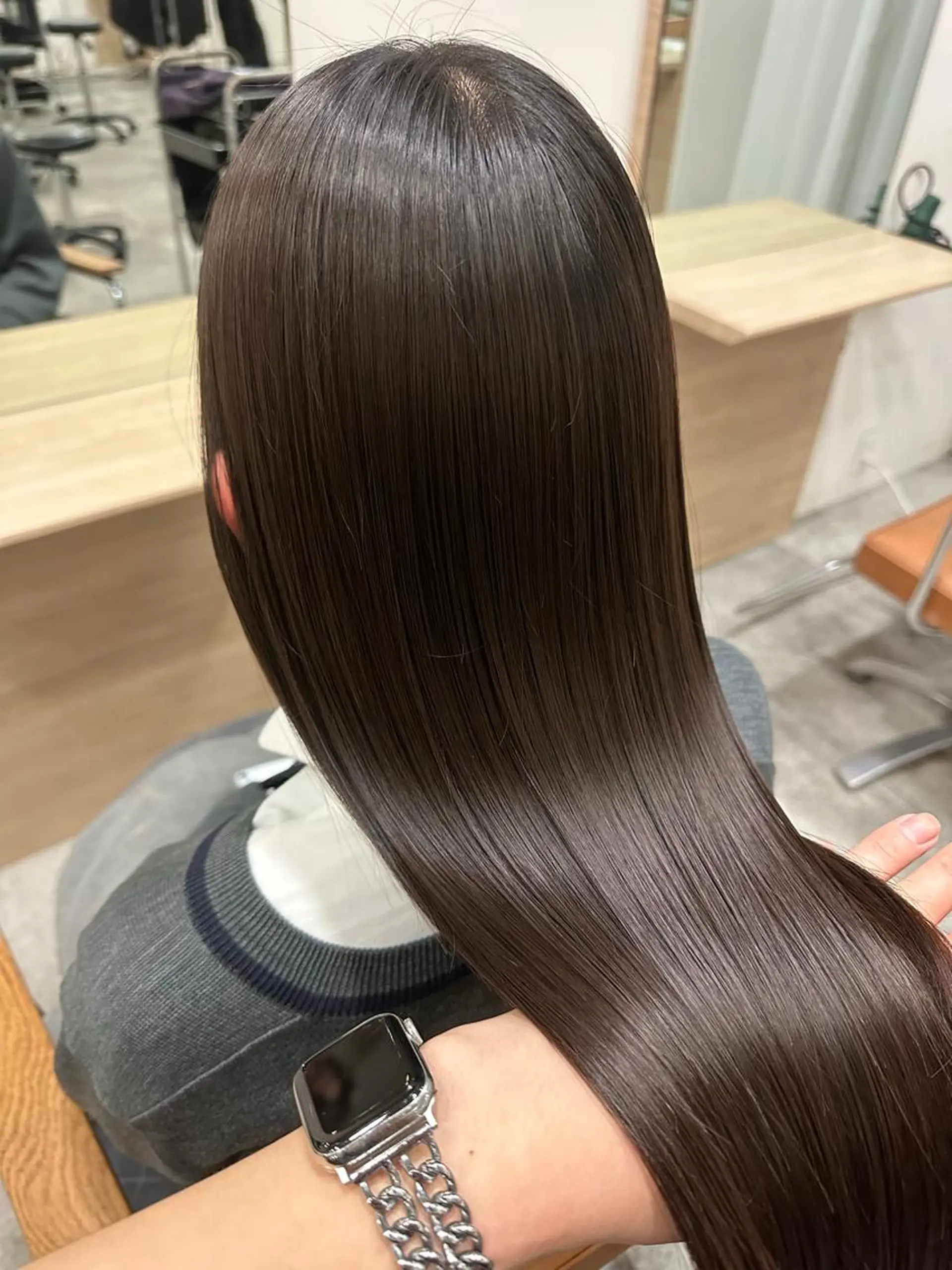 セミロング カラー セミロングパーマ アッシュ ベージュカラー ブリーチ ブラウンカラー 👑髪質改善の匠👑 サンジョウ ユウキのヘアスタイル