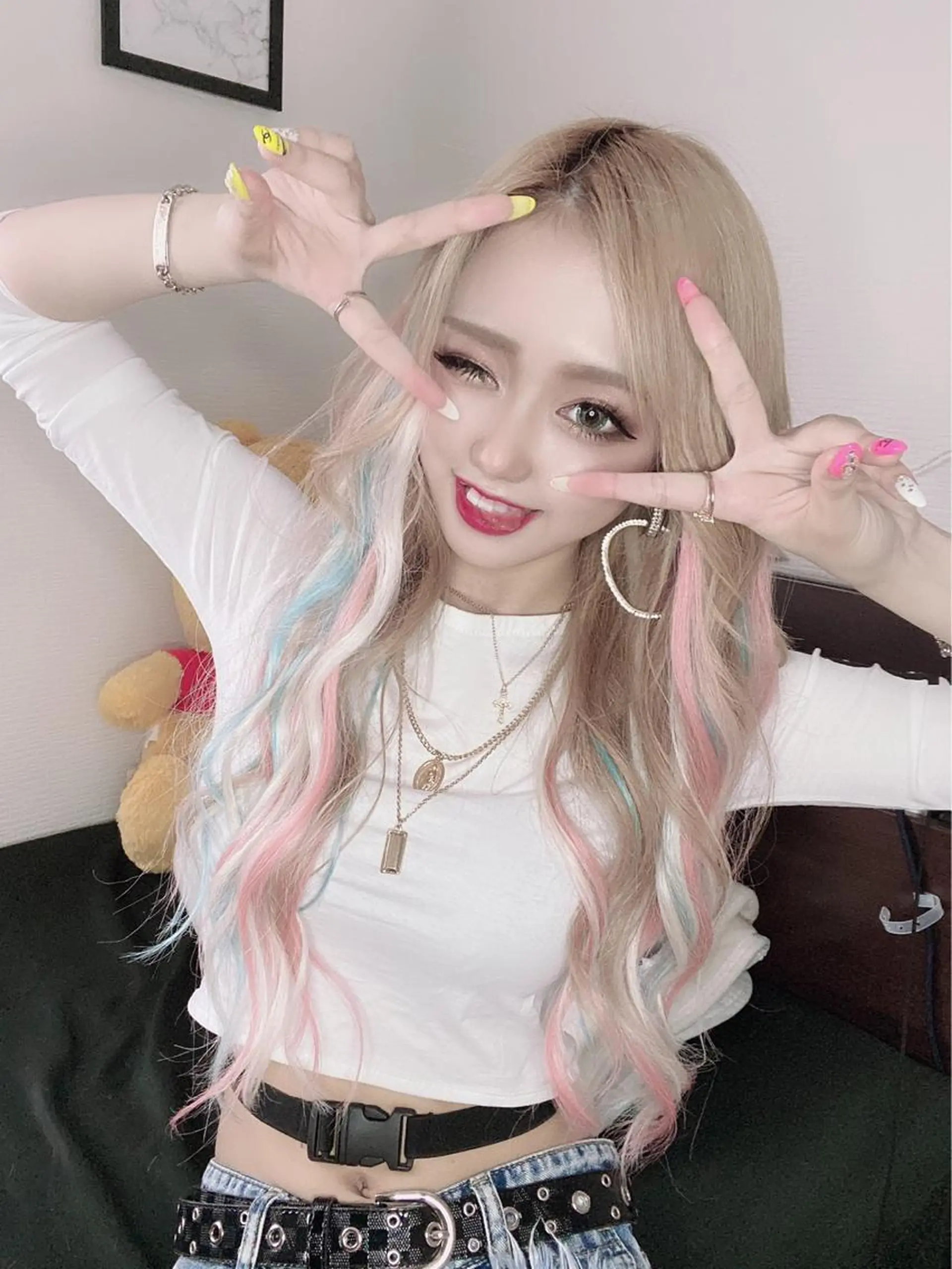 セミロング ヘアアレンジ シールエクステ エクステ Hair mission【ヘアーミッション】心斎橋所属・エクステ／レイヤー 落合/心斎橋のヘアスタイル