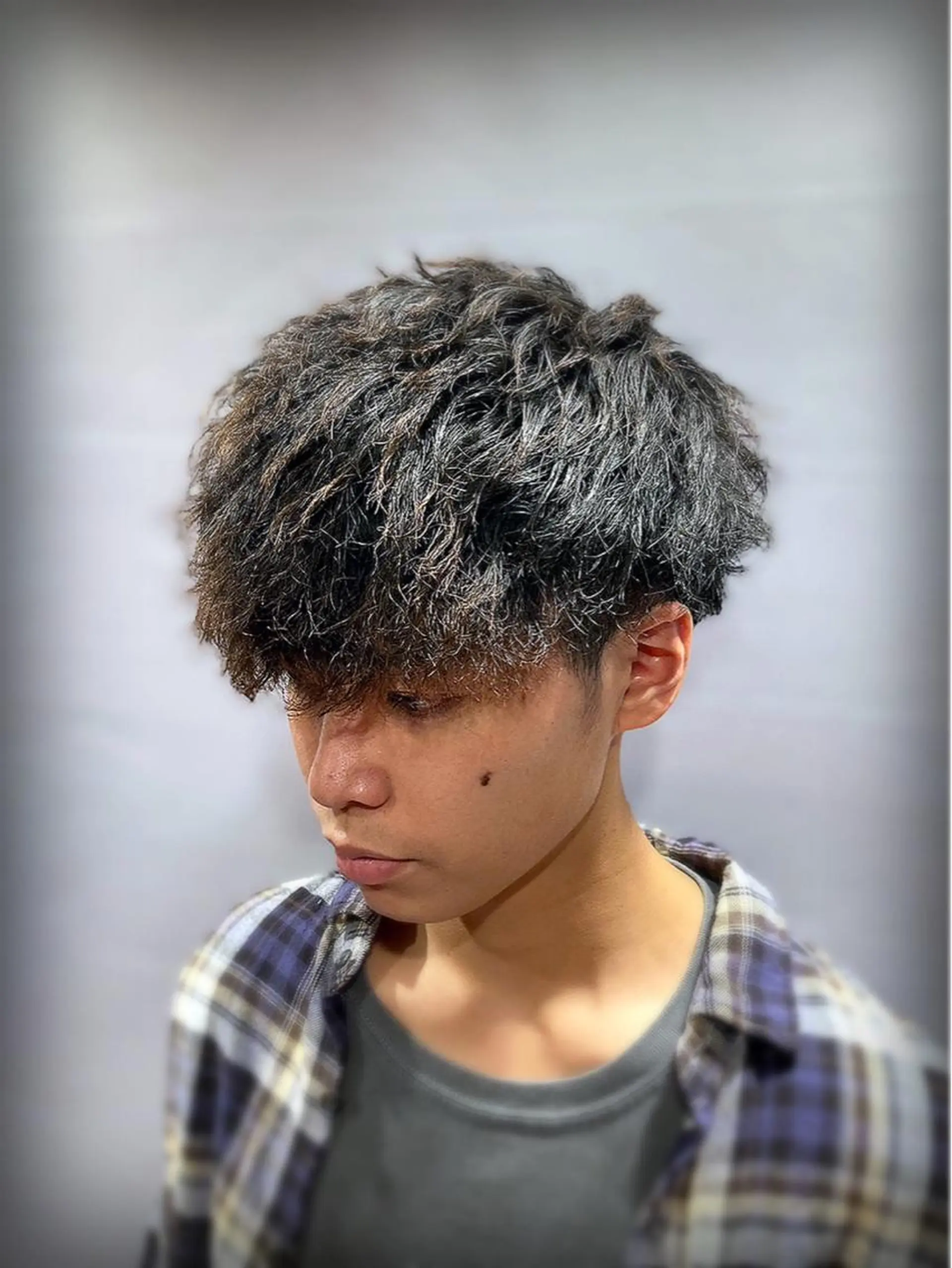 ミディアム ミディアムパーマ メンズ特化美容師 井上大輔のヘアスタイル