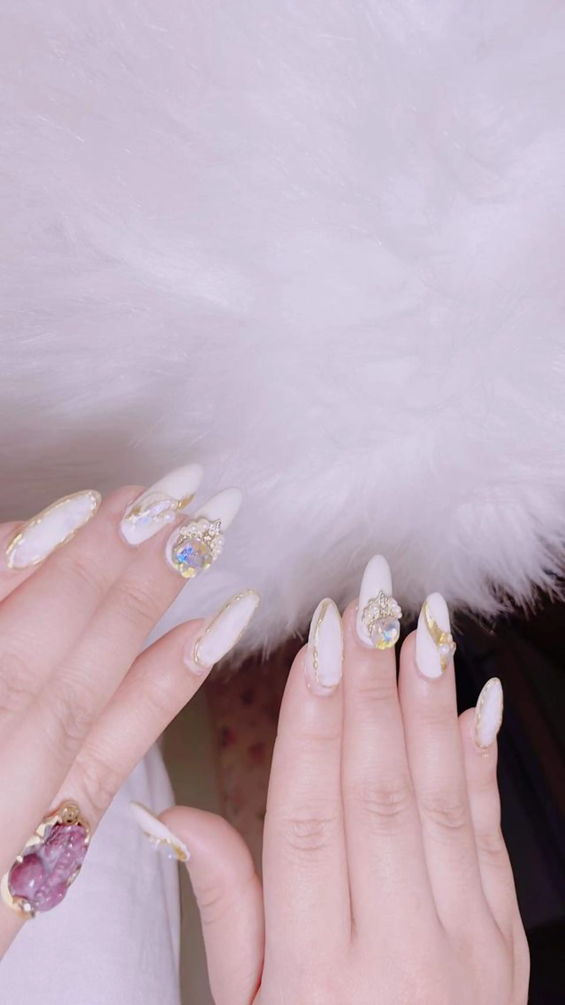 ネイル フレンチネイル ジェルネイル 韓国ネイル マグネットネイル 持ち込み Anh 高田馬場のネイルデザイン