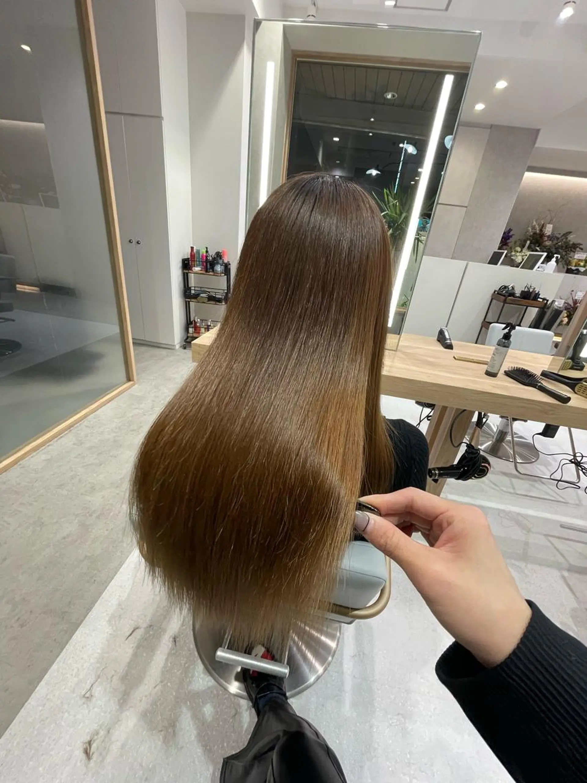 ロング カラー 髪質改善 ヘアカラー トリートメント 韓国レイヤー／髪質 改善カラー/れんのヘアスタイル