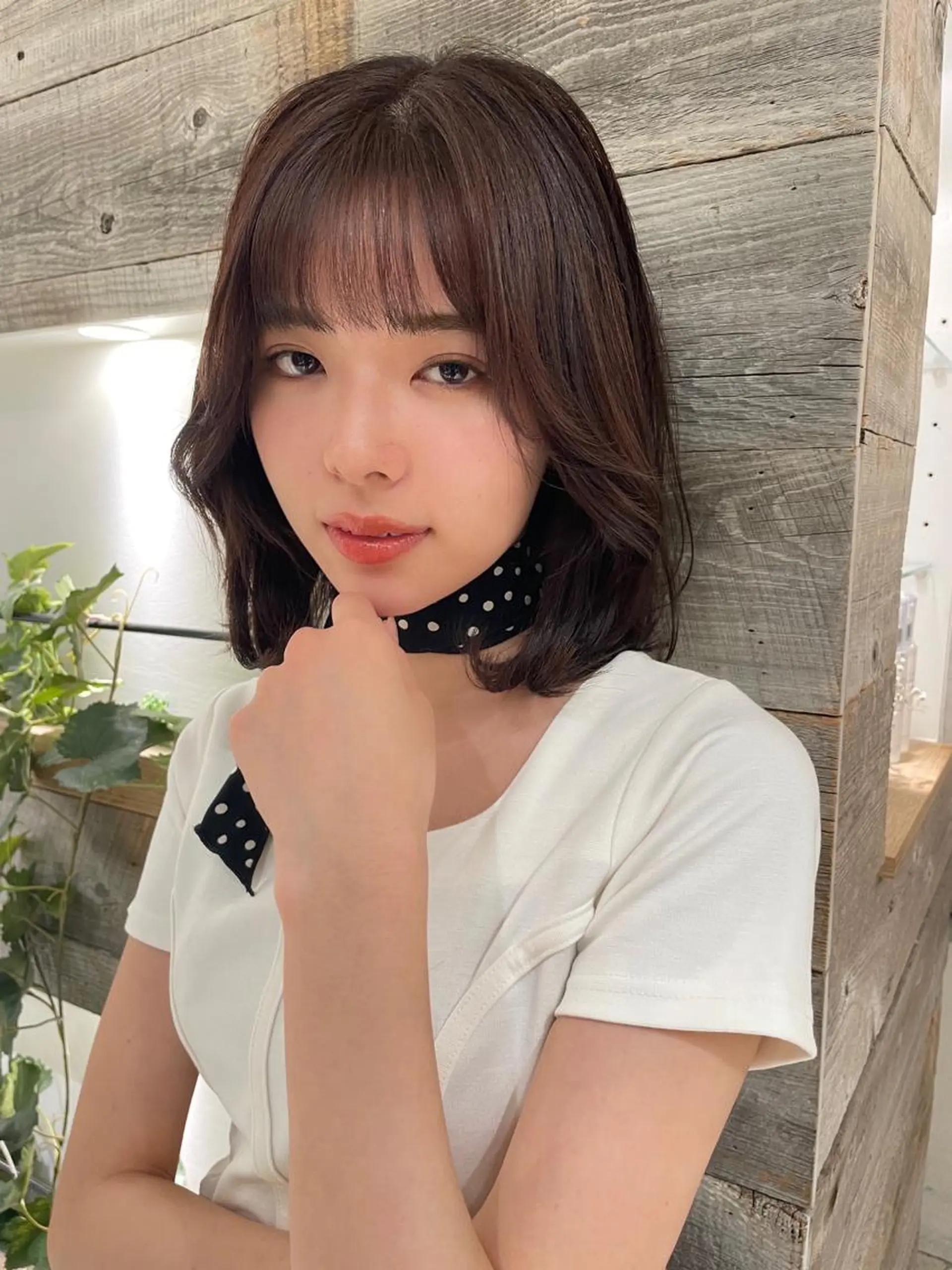 ミディアム カラー オリーブカラー ボブ くびれヘア 顔まわりレイヤー 韓国風ヘア カット ヘアカラー トリートメント 卒業式受付中🌻 肥田亜沙美のその他イメージ