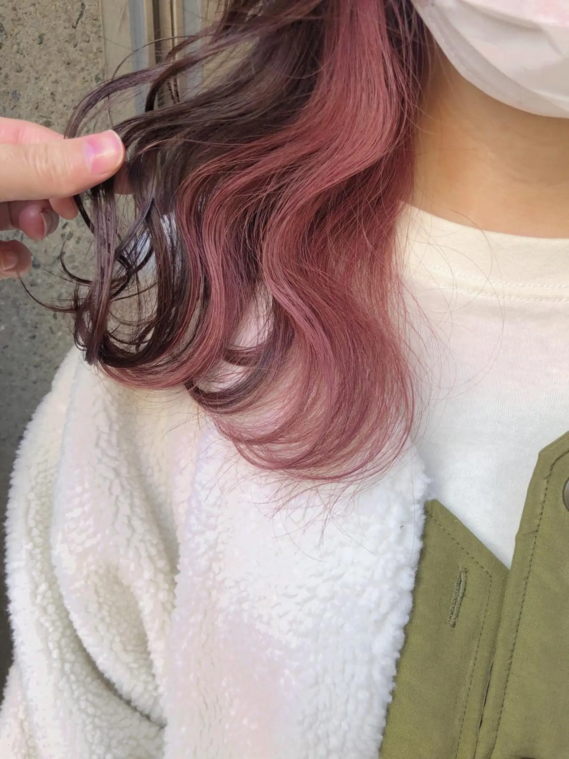 ミディアム カラー ピンクカラー ヘアカラー トリートメント GiseL天神カラー 髪質改善/ブリーチのヘアスタイル