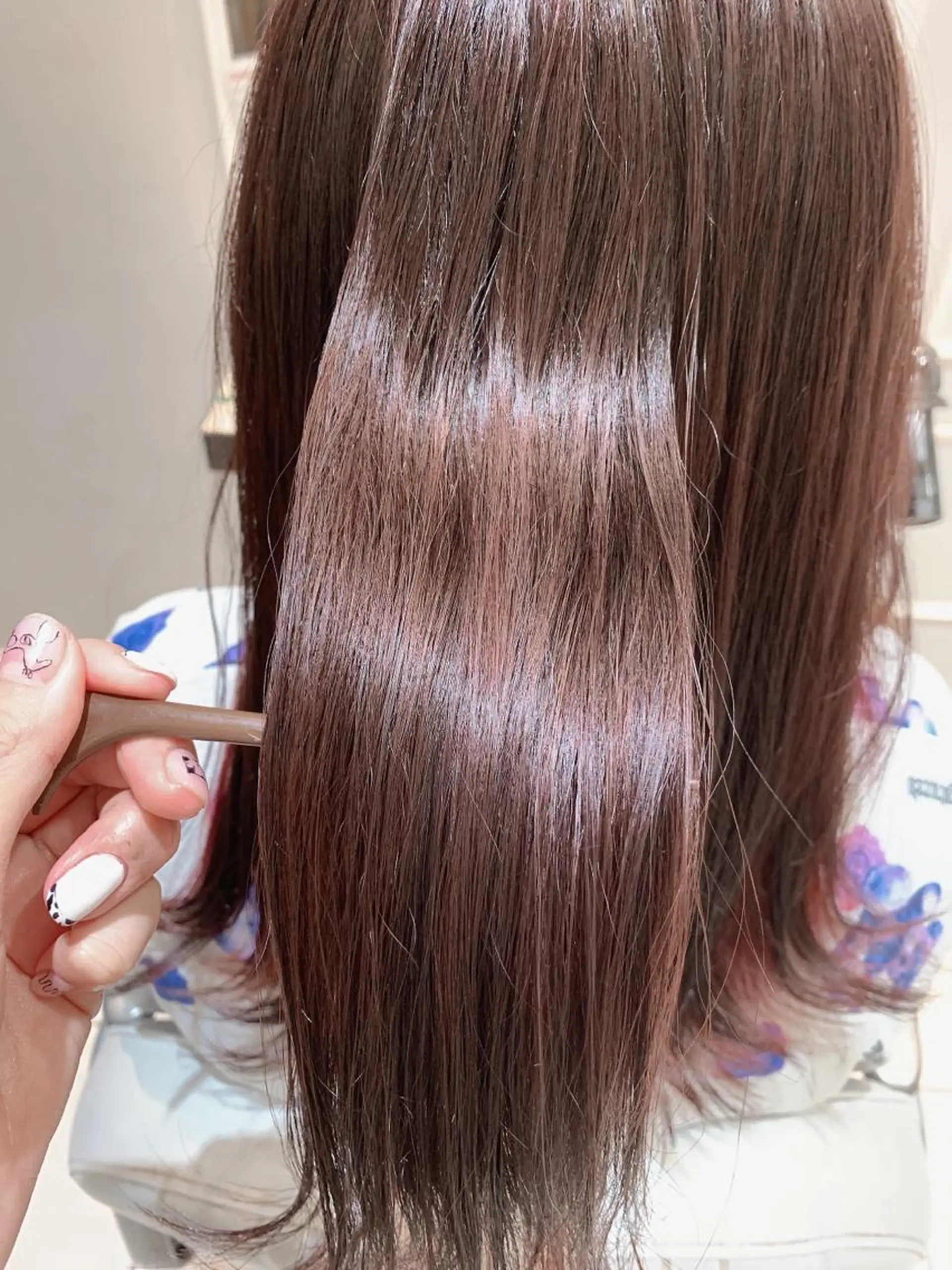 セミロング カラー ブリーチ ピンクカラー トリートメント 酸熱トリートメント 縮毛矯正 トリートメント 🦖鶴岡香純🦖 産休中のヘアスタイル