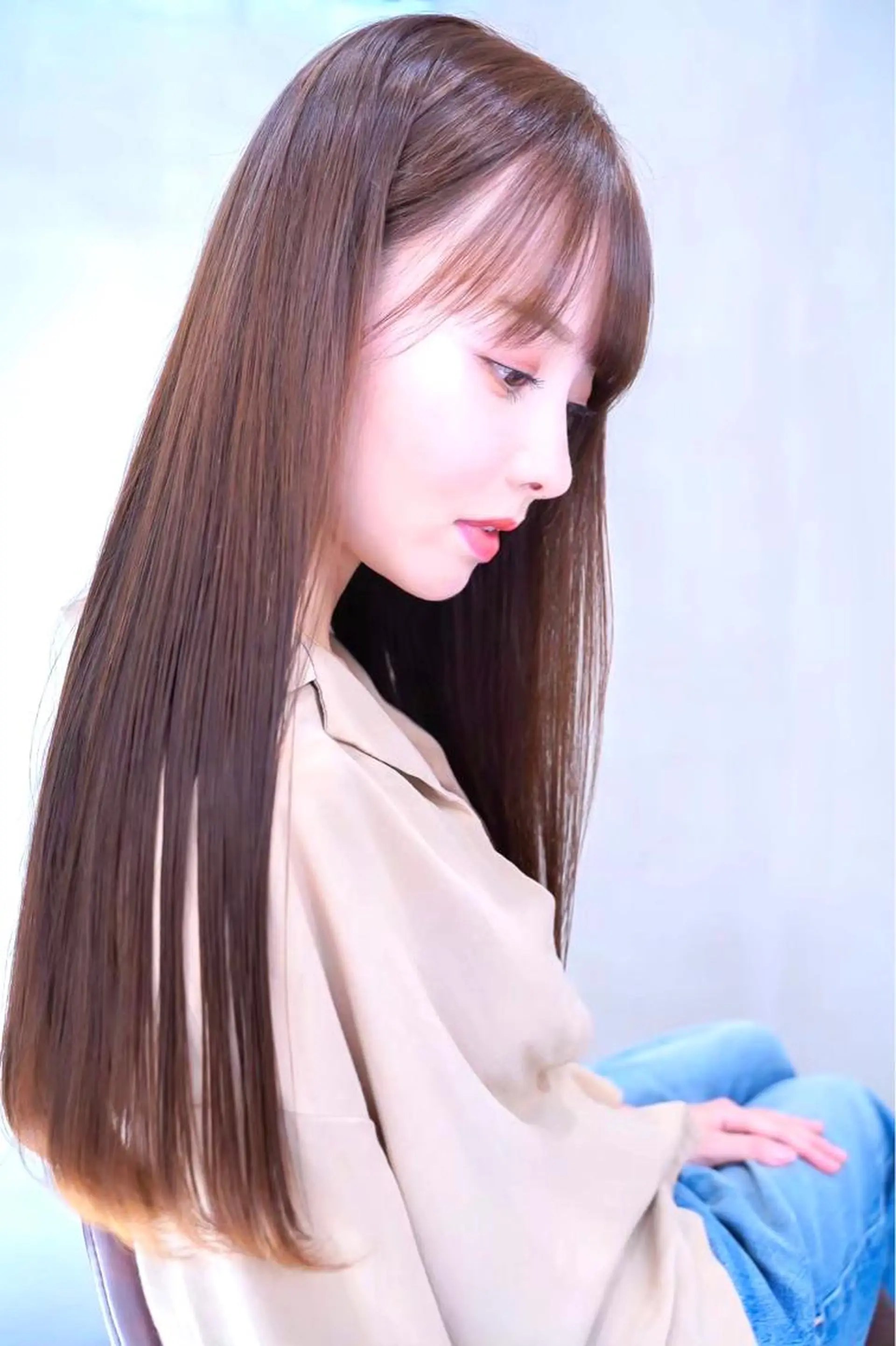 セミロング IVE所属・ブリーチなし🤍 渋谷／原島杏奈のヘアスタイル