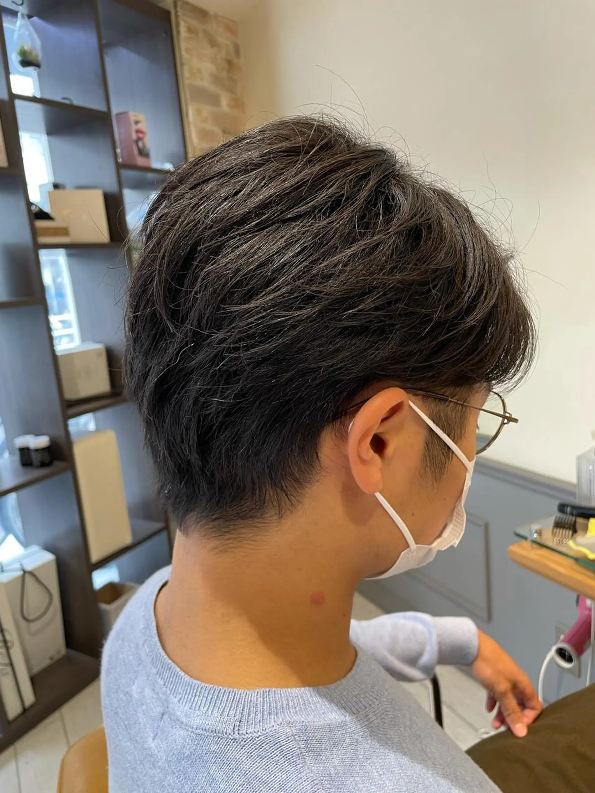 メンズ カット パーマ 鈴木弥月/透明感カラ ー/ボブ/髪質改善のヘアスタイル