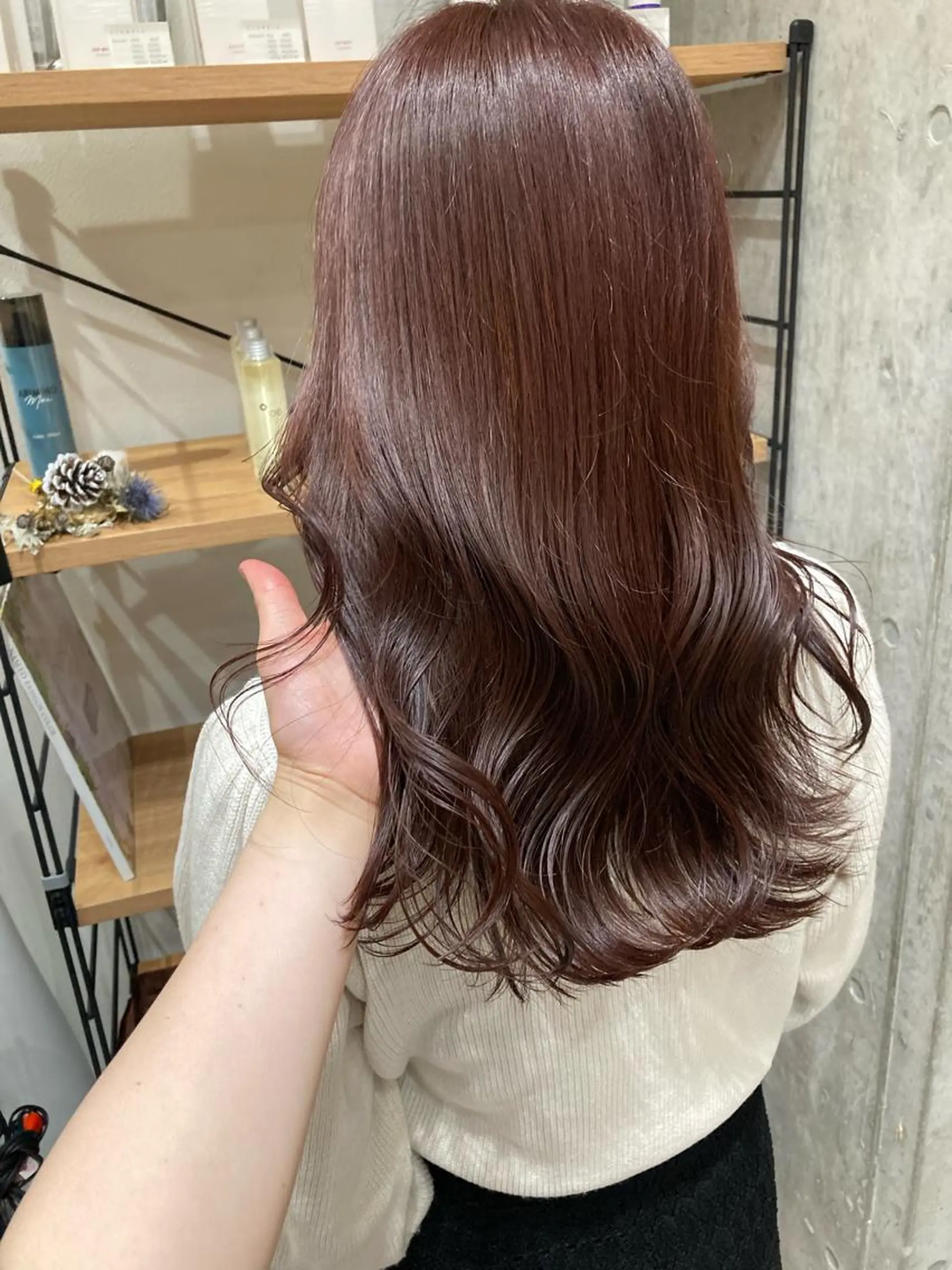 セミロング カット ヘアカラー トリートメント ✨色持ちの良い艶 カラー✨蟹江真世のヘアスタイル