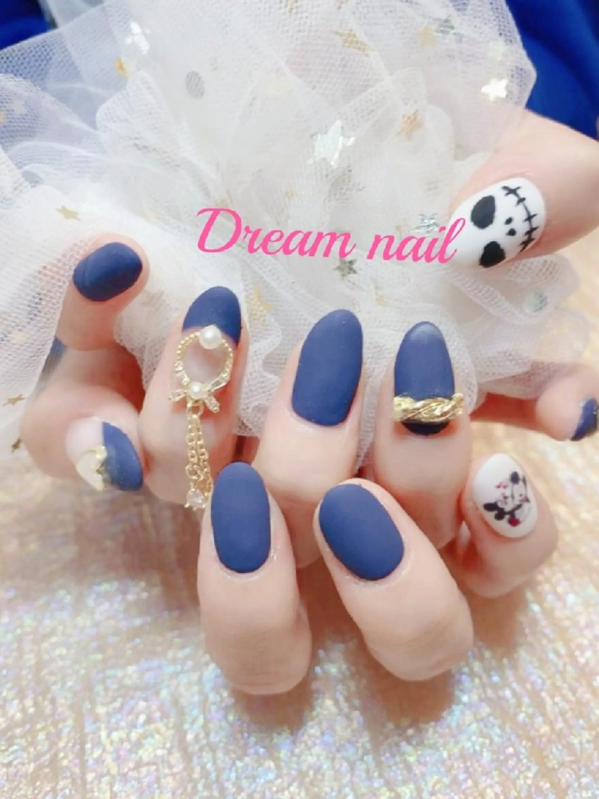 ネイル ミディアム ハンドネイル ネイリストゆか💅 長さだし、深爪矯正のネイルデザイン