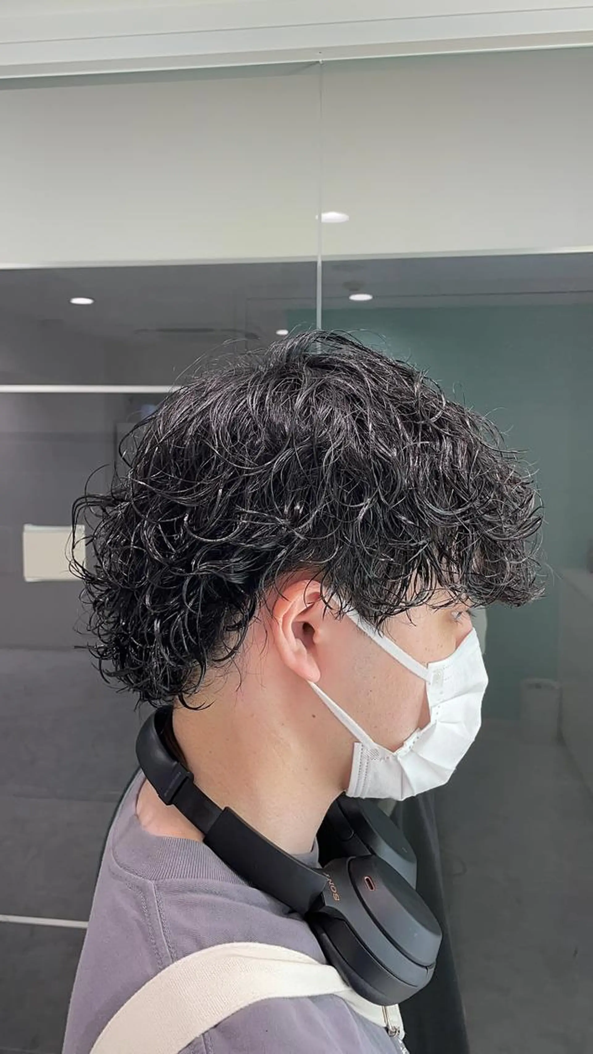 ショート パーマ ヘアアレンジ メンズ メンズパーマ 顔まわりカット の達人のヘアスタイル